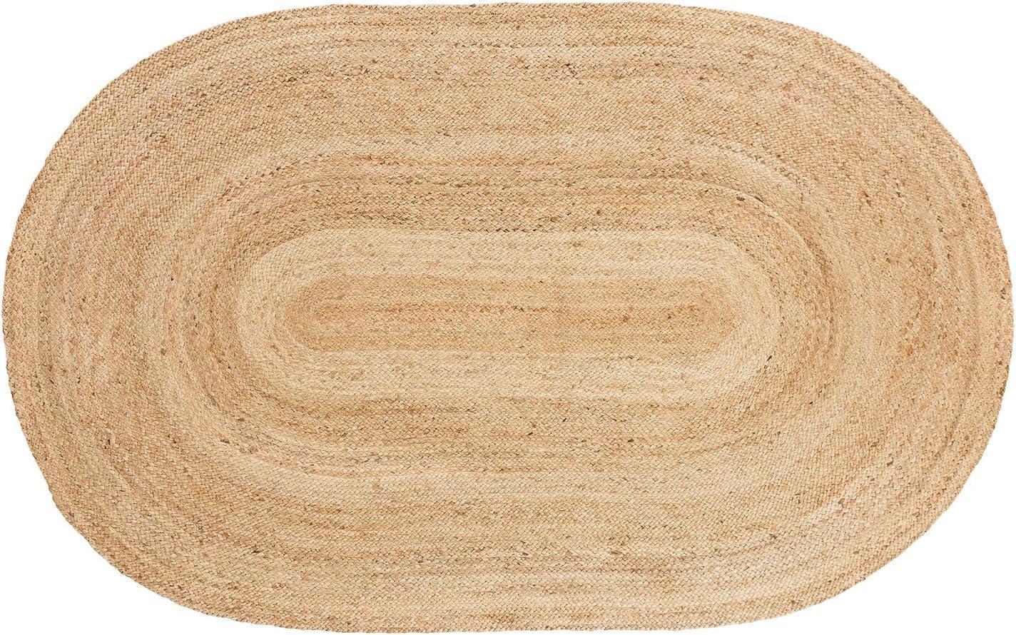 imageSuperior Braided Jute Indoor Outdoor Area Rug Jute Floor Decor for Patio Pool Deck Living Room Dining Room Bedroom Office Dorm Kitchen Entry Modern Farmhouse Rugs 5 x 8 Natural TanNatural Tan  Z