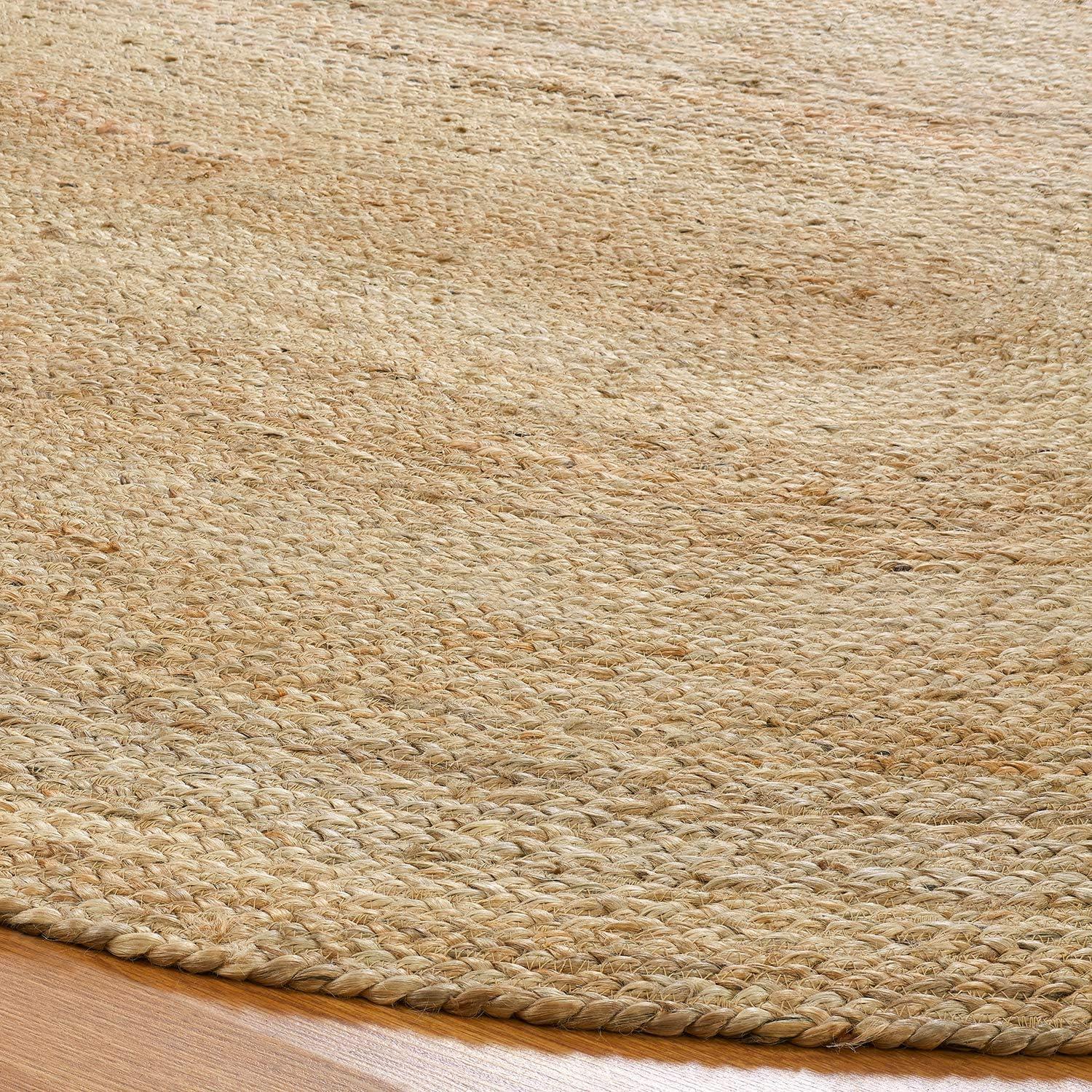 imageSuperior Braided Jute Indoor Outdoor Area Rug Jute Floor Decor for Patio Pool Deck Living Room Dining Room Bedroom Office Dorm Kitchen Entry Modern Farmhouse Rugs 5 x 8 Natural TanNatural Tan  Z