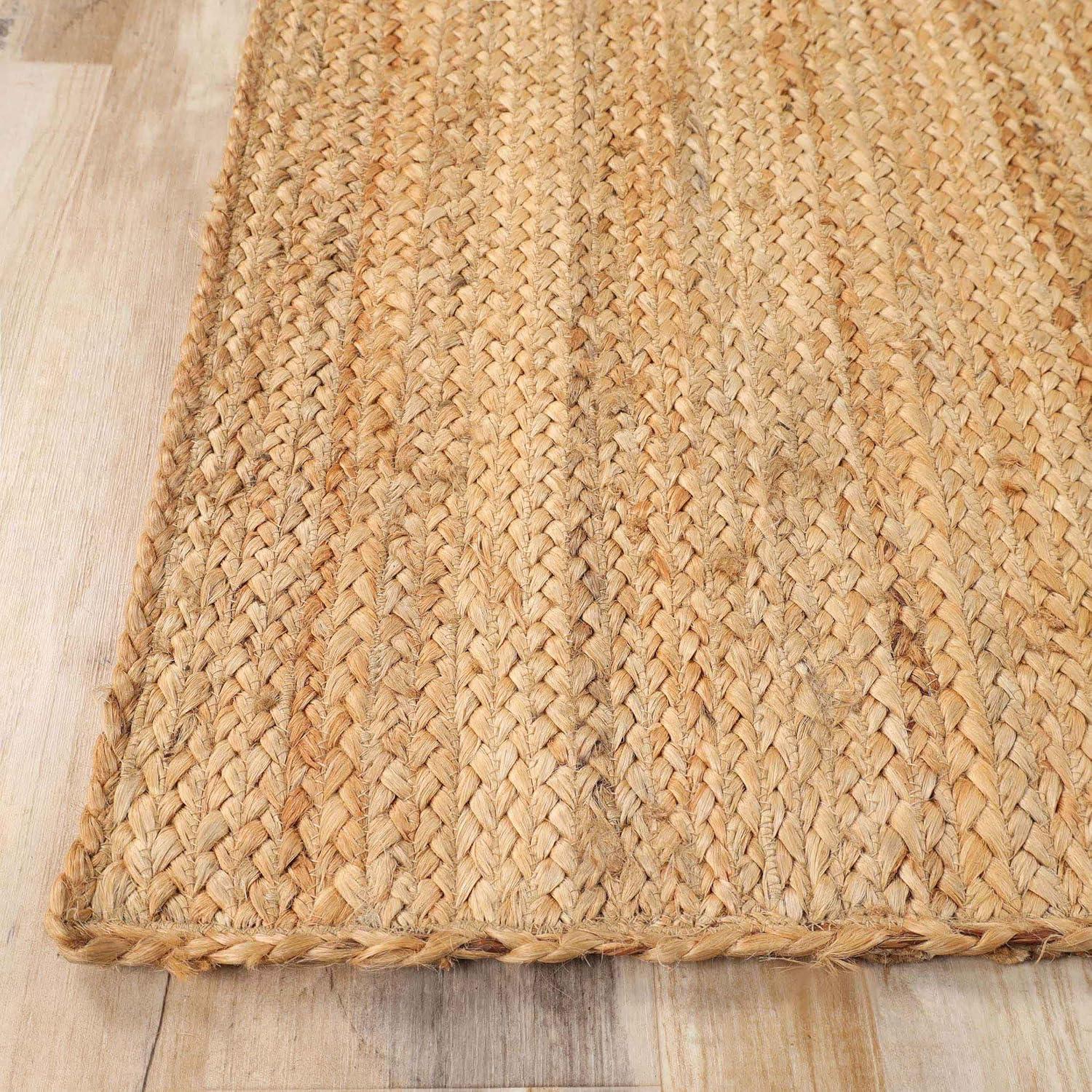 imageSuperior Braided Jute Indoor Outdoor Area Rug Jute Floor Decor for Patio Pool Deck Living Room Dining Room Bedroom Office Dorm Kitchen Entry Modern Farmhouse Rugs 5 x 8 Natural TanNatural Tan  Z