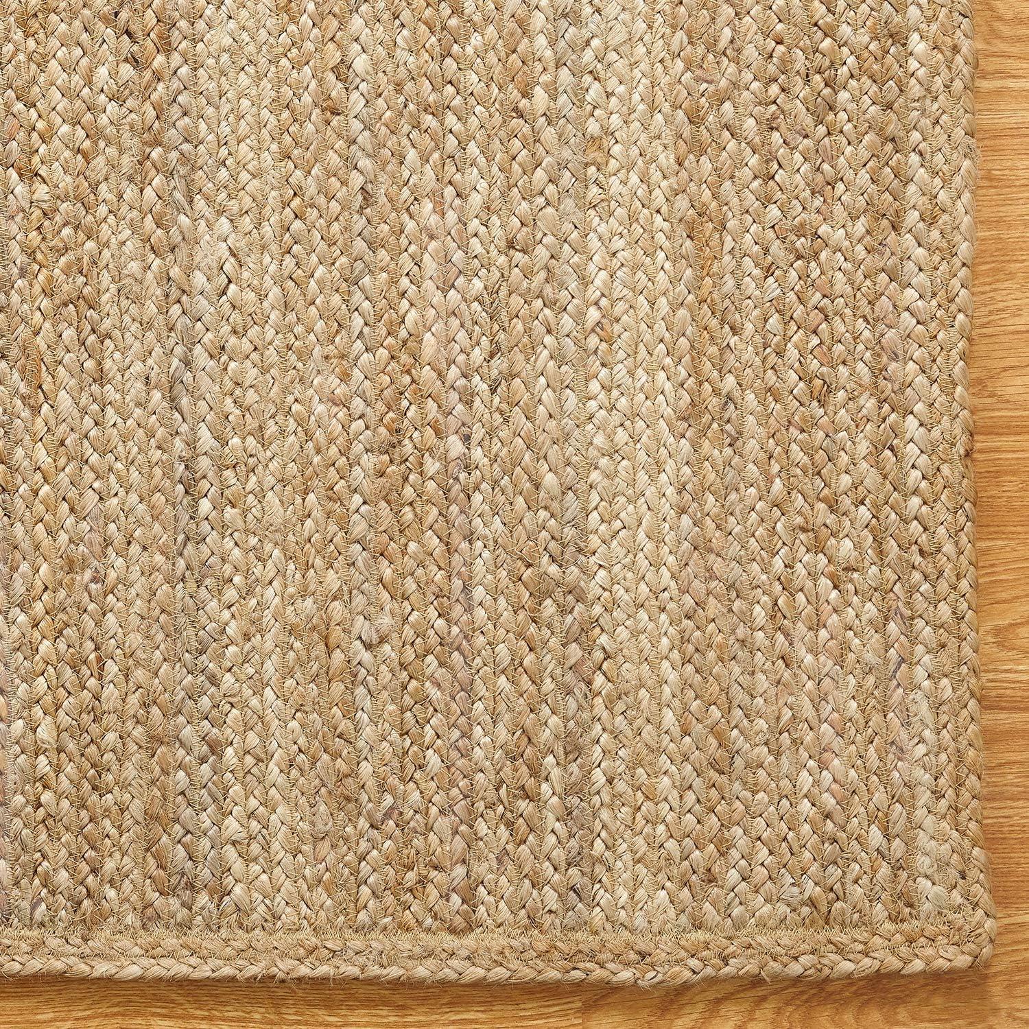 imageSuperior Braided Jute Indoor Outdoor Area Rug Jute Floor Decor for Patio Pool Deck Living Room Dining Room Bedroom Office Dorm Kitchen Entry Modern Farmhouse Rugs 5 x 8 Natural TanNatural Tan  Z