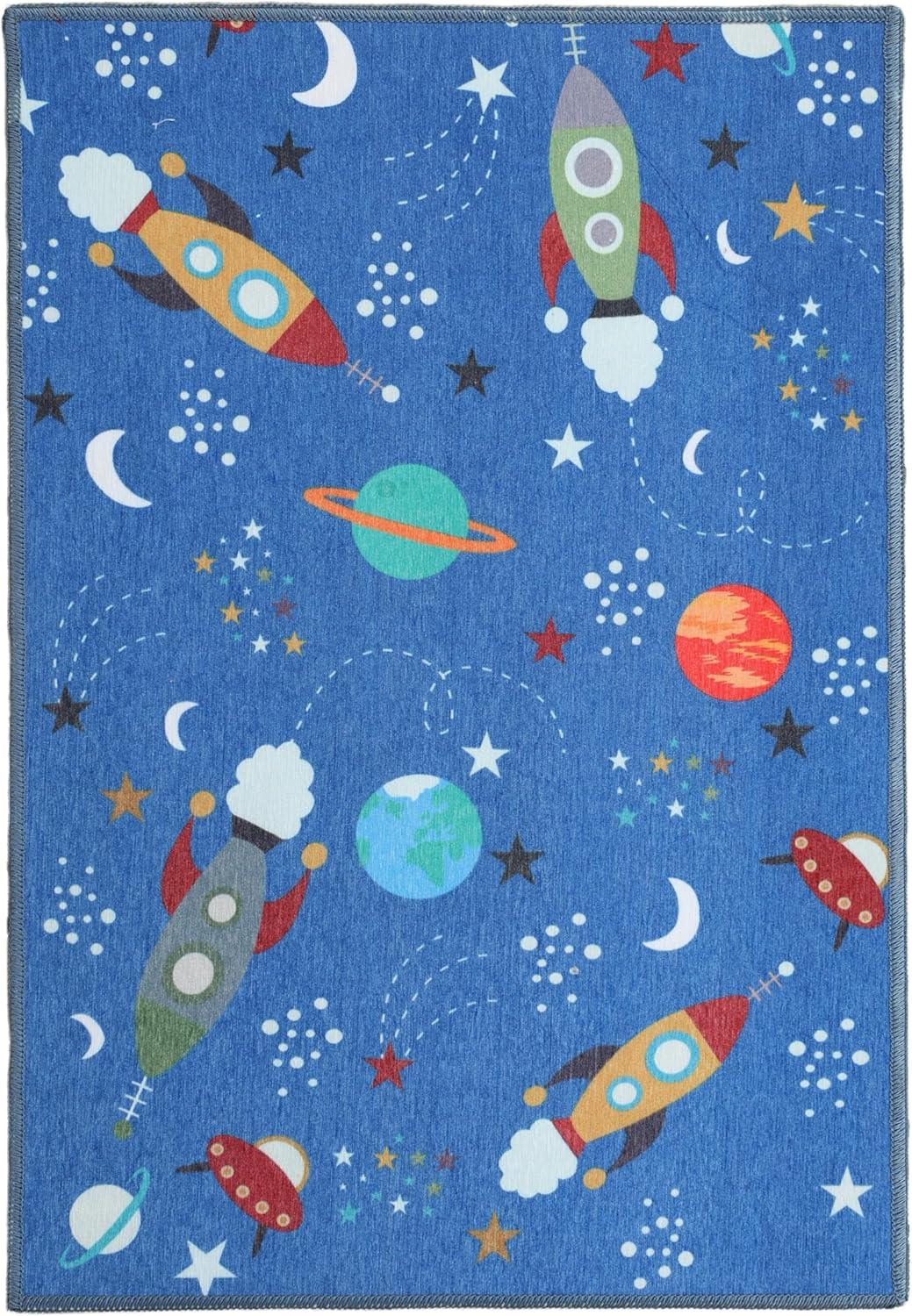 imageSuperior Butterfly Burst NonSlip Indoor Rug for Kids Toddlers ampamp Babies Washable Perfect for Playroom Kids Room Nursery or Bedroom Colorful Butterfly Swirls and Stars 5 x 7 6quot ApricotRedmulticolor