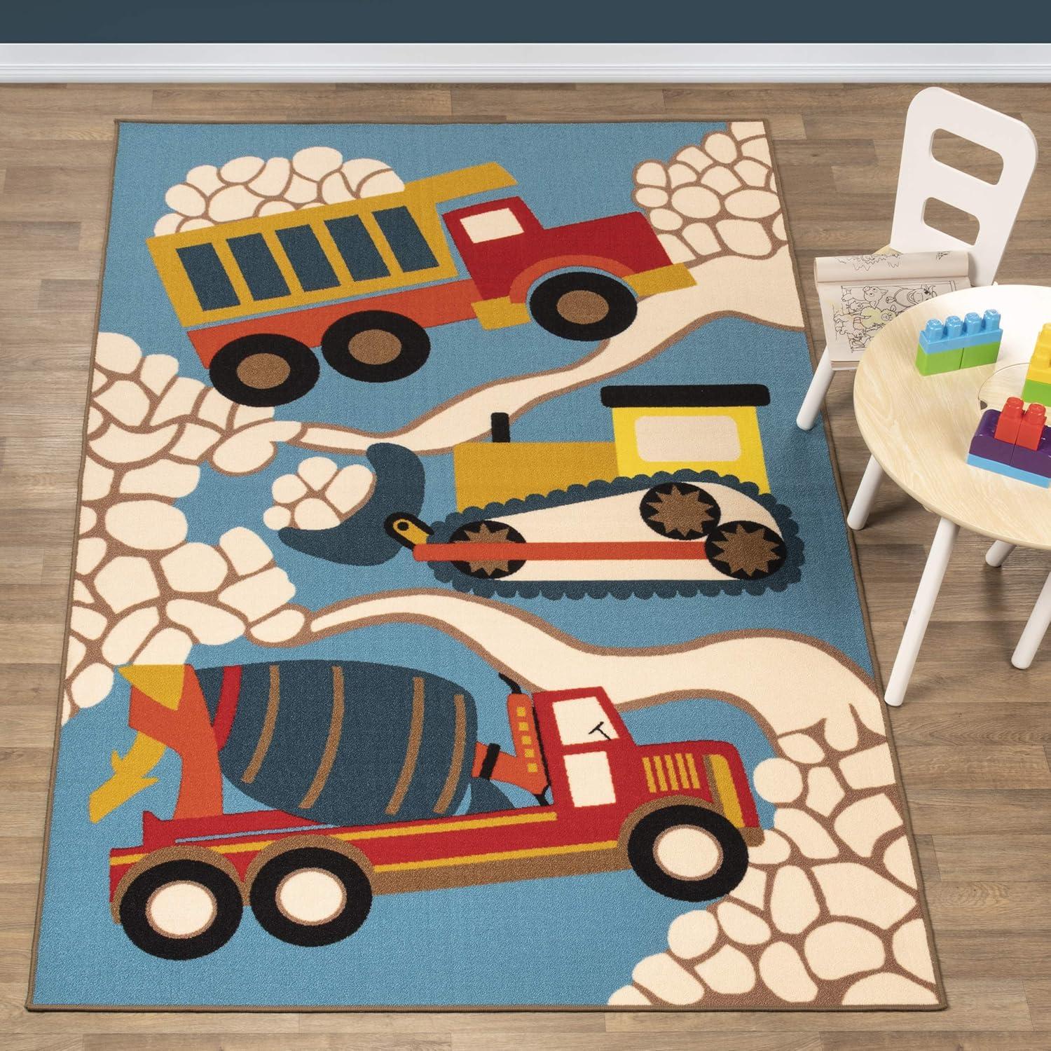 imageSuperior Butterfly Burst NonSlip Indoor Rug for Kids Toddlers ampamp Babies Washable Perfect for Playroom Kids Room Nursery or Bedroom Colorful Butterfly Swirls and Stars 5 x 7 6quot ApricotBeige Multicolor