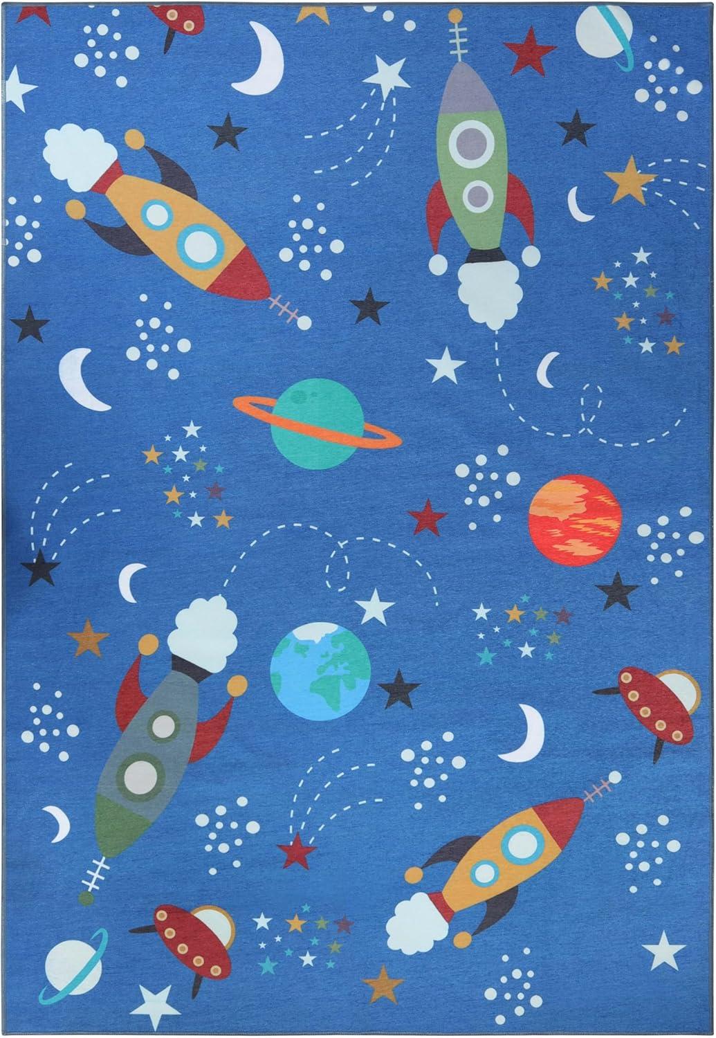 imageSuperior Butterfly Burst NonSlip Indoor Rug for Kids Toddlers ampamp Babies Washable Perfect for Playroom Kids Room Nursery or Bedroom Colorful Butterfly Swirls and Stars 5 x 7 6quot ApricotRedmulticolor