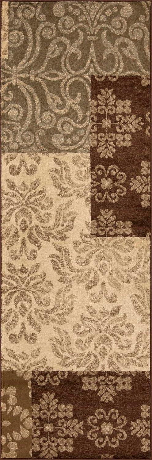 imageSuperior Indoor Area Rug Jute Backing Modern Farmhouse Floral Color Block Ideal for Entryway Living Room Kitchen Bedroom Hallway Floor Cover Rockhill Collection 5 x 8 BeigeRockhill  Beige