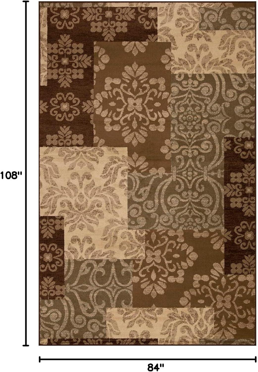 imageSuperior Indoor Area Rug Jute Backing Modern Farmhouse Floral Color Block Ideal for Entryway Living Room Kitchen Bedroom Hallway Floor Cover Rockhill Collection 5 x 8 BeigeRockhill  Beige