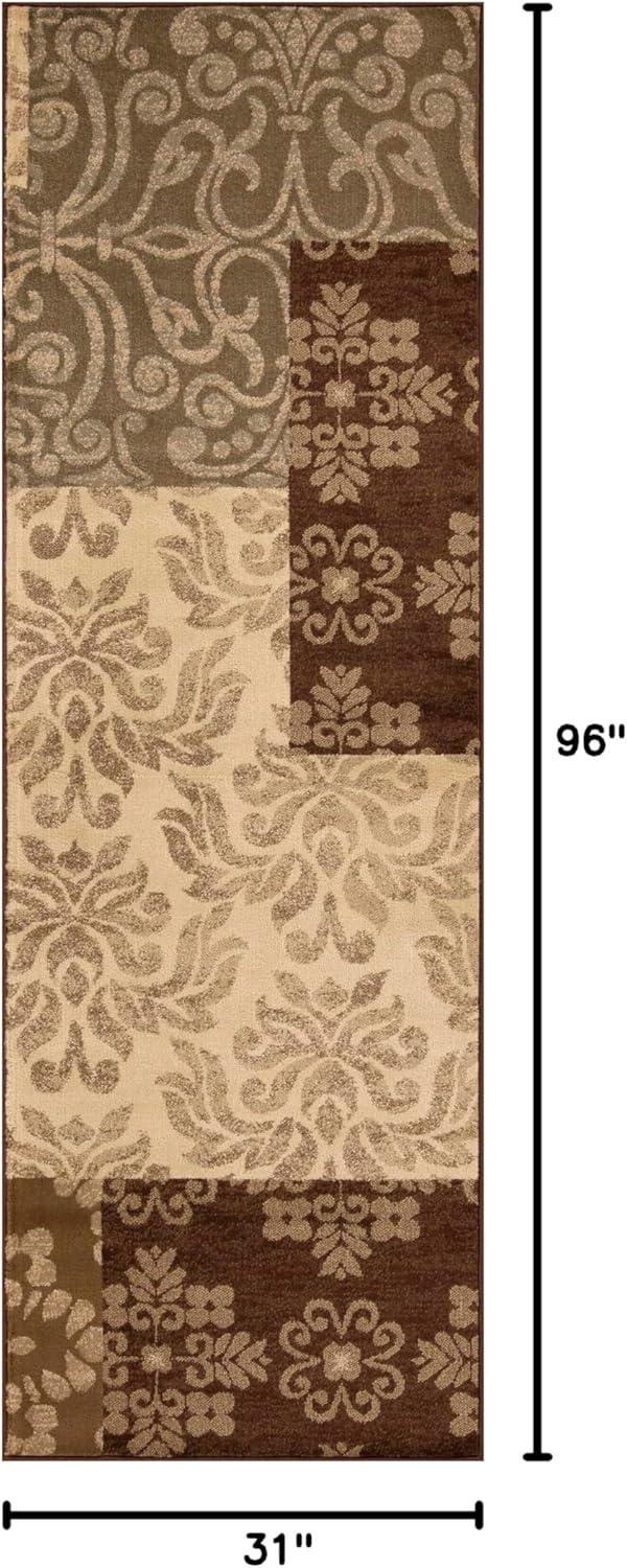 imageSuperior Indoor Area Rug Jute Backing Modern Farmhouse Floral Color Block Ideal for Entryway Living Room Kitchen Bedroom Hallway Floor Cover Rockhill Collection 5 x 8 BeigeRockhill  Beige