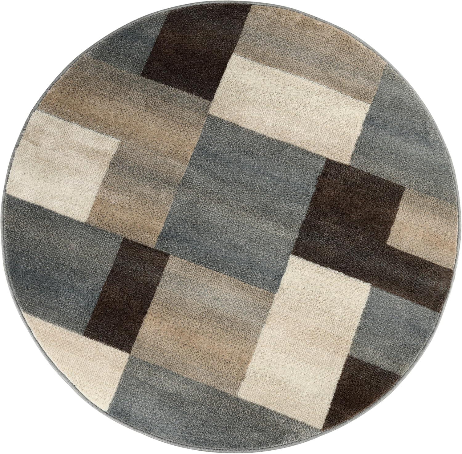 imageSuperior Indoor Area Rug Jute Backing Modern Plush Rugs for Entryway Kitchen Floors Office Floor Cover Color Block Rugs Clifton Collection 4 x 6 BeigeBlueGrey