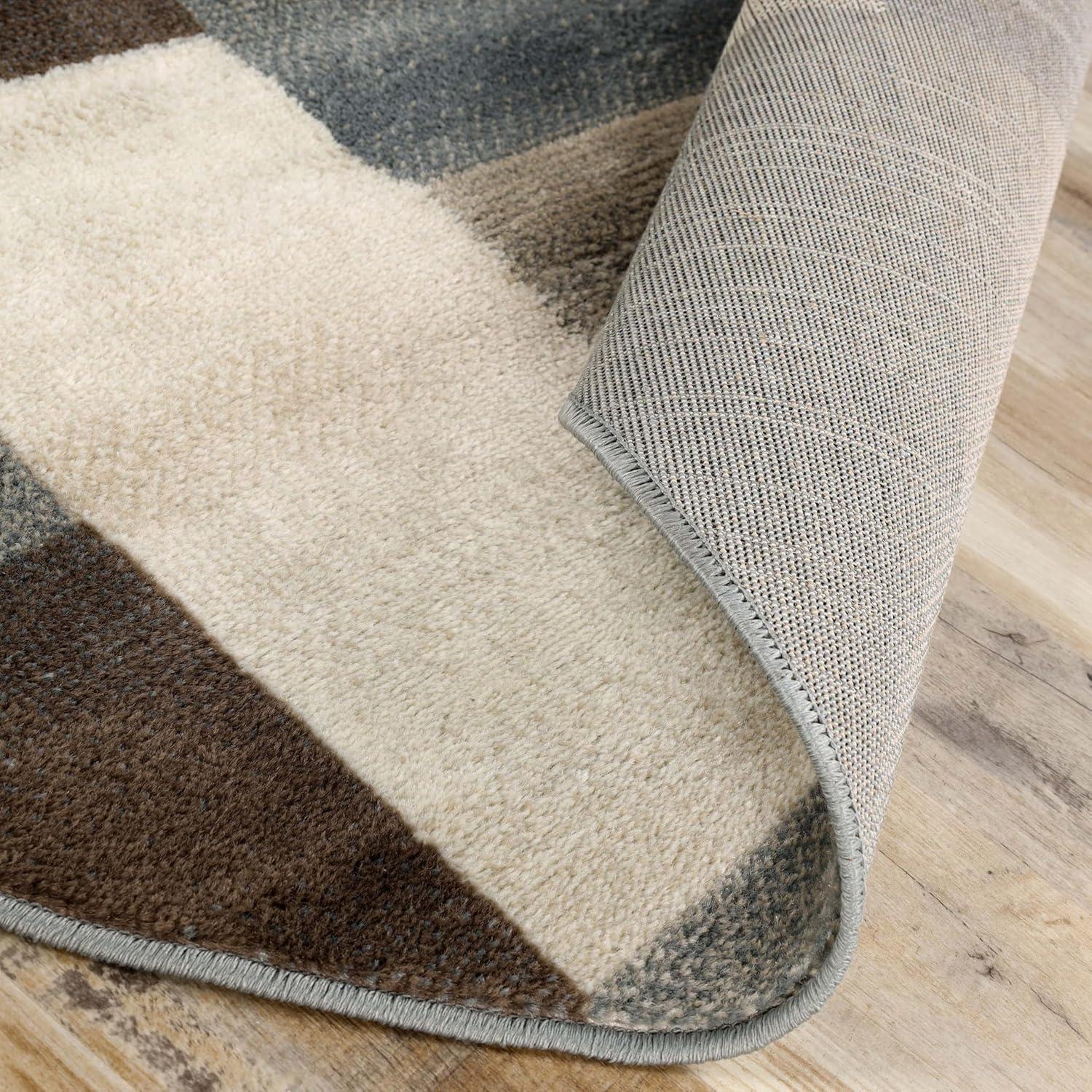 imageSuperior Indoor Area Rug Jute Backing Modern Plush Rugs for Entryway Kitchen Floors Office Floor Cover Color Block Rugs Clifton Collection 4 x 6 BeigeBlueGrey  Z