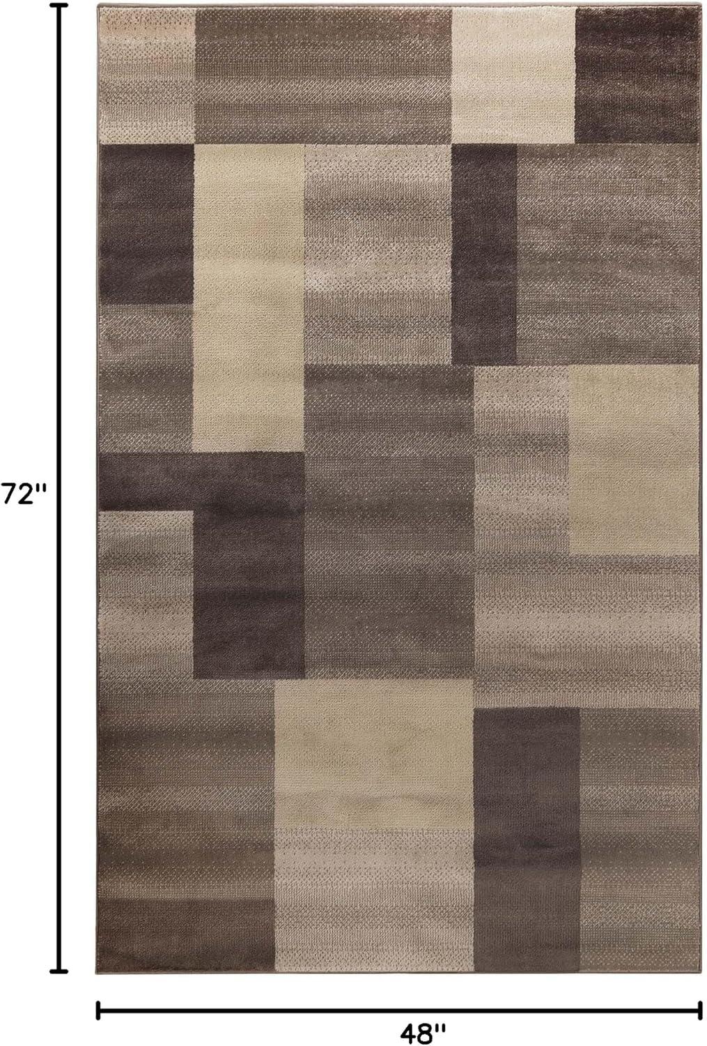 imageSuperior Indoor Area Rug Jute Backing Modern Plush Rugs for Entryway Kitchen Floors Office Floor Cover Color Block Rugs Clifton Collection 4 x 6 BeigeBlueBeige