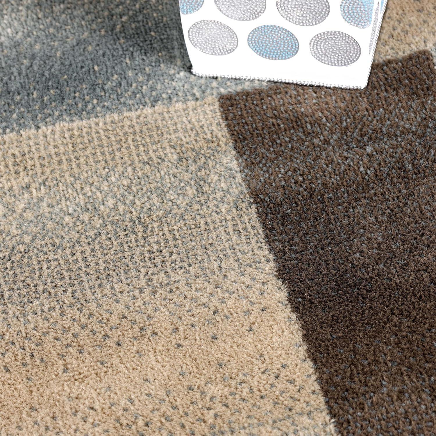 imageSuperior Indoor Area Rug Jute Backing Modern Plush Rugs for Entryway Kitchen Floors Office Floor Cover Color Block Rugs Clifton Collection 4 x 6 BeigeBlueGrey  Z