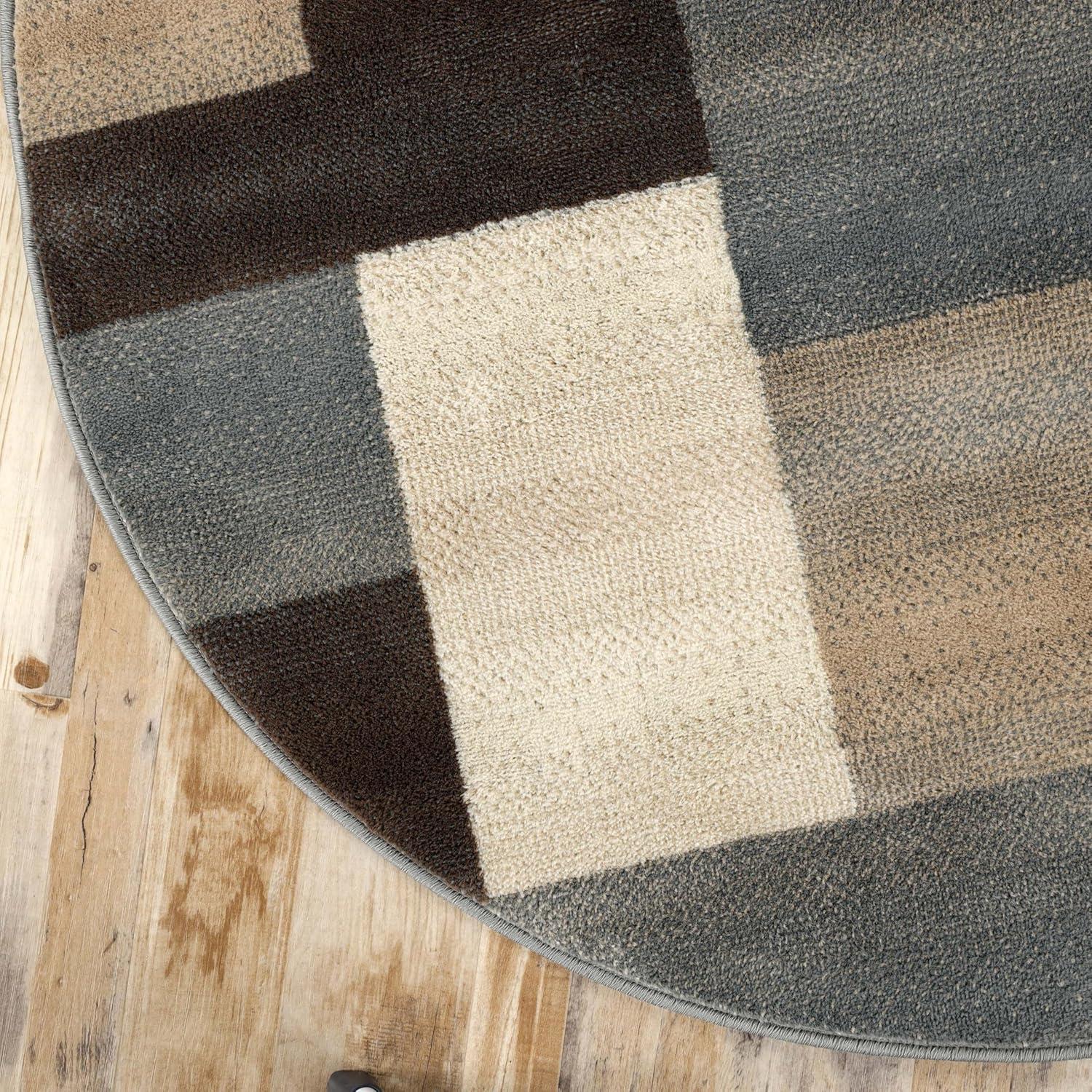 imageSuperior Indoor Area Rug Jute Backing Modern Plush Rugs for Entryway Kitchen Floors Office Floor Cover Color Block Rugs Clifton Collection 4 x 6 BeigeBlueGrey  Z