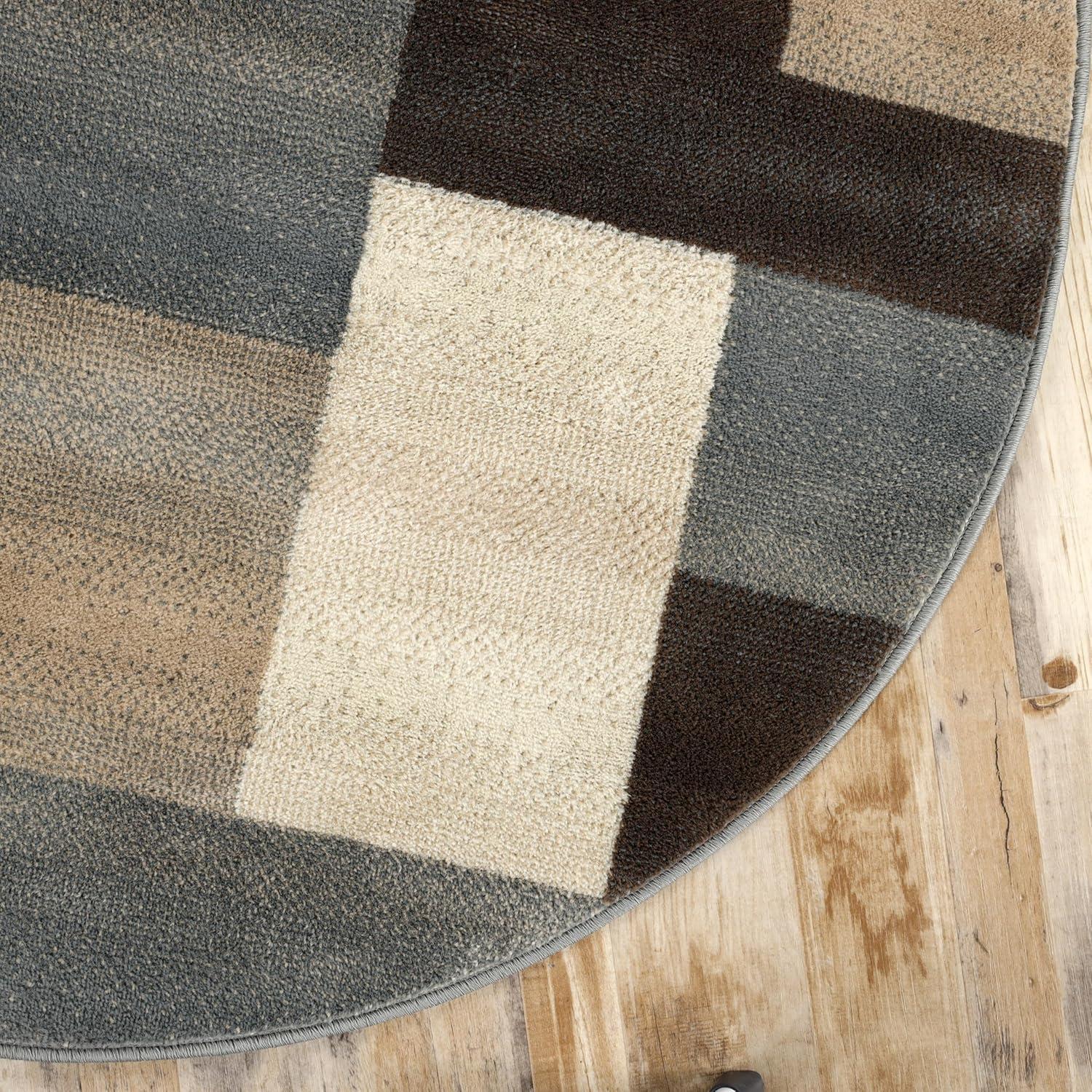 imageSuperior Indoor Area Rug Jute Backing Modern Plush Rugs for Entryway Kitchen Floors Office Floor Cover Color Block Rugs Clifton Collection 4 x 6 BeigeBlueGrey