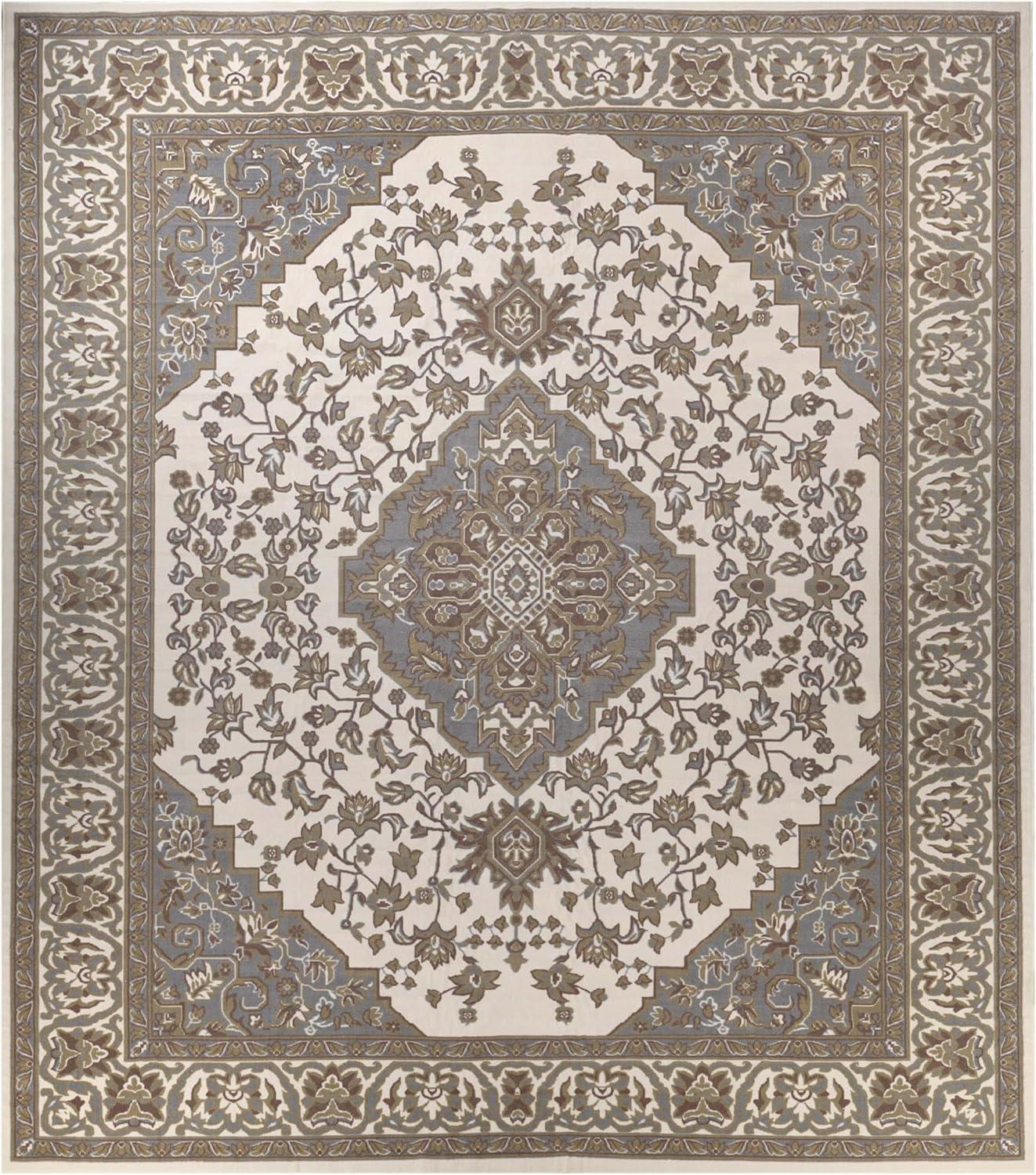 imageSuperior Indoor Area Rug Jute Backing Rugs for Entryway Dining Kitchen Bedroom Floors Traditional Floor Decor Oriental Medallion Indoor Rug Glendale Collection 2 x 3 BrownGreen