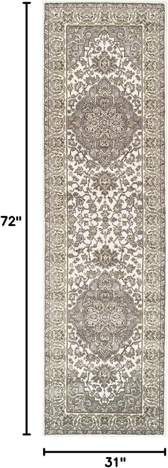 imageSuperior Indoor Area Rug Jute Backing Rugs for Entryway Dining Kitchen Bedroom Floors Traditional Floor Decor Oriental Medallion Indoor Rug Glendale Collection 2 x 3 BrownGreen