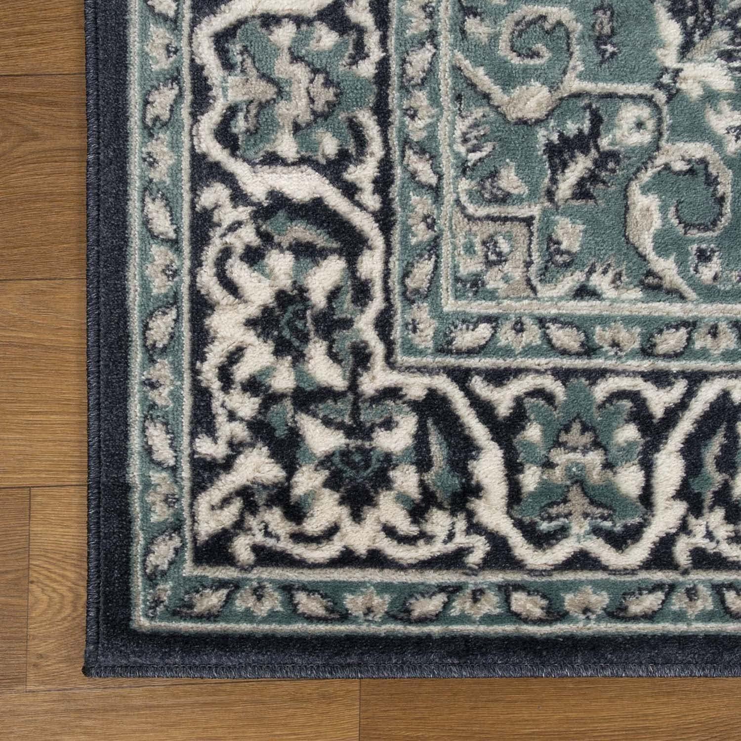 imageSuperior Indoor Area Rug Jute Backing Rugs for Entryway Dining Kitchen Bedroom Floors Traditional Floor Decor Oriental Medallion Indoor Rug Glendale Collection 2 x 3 BrownDeep Royal