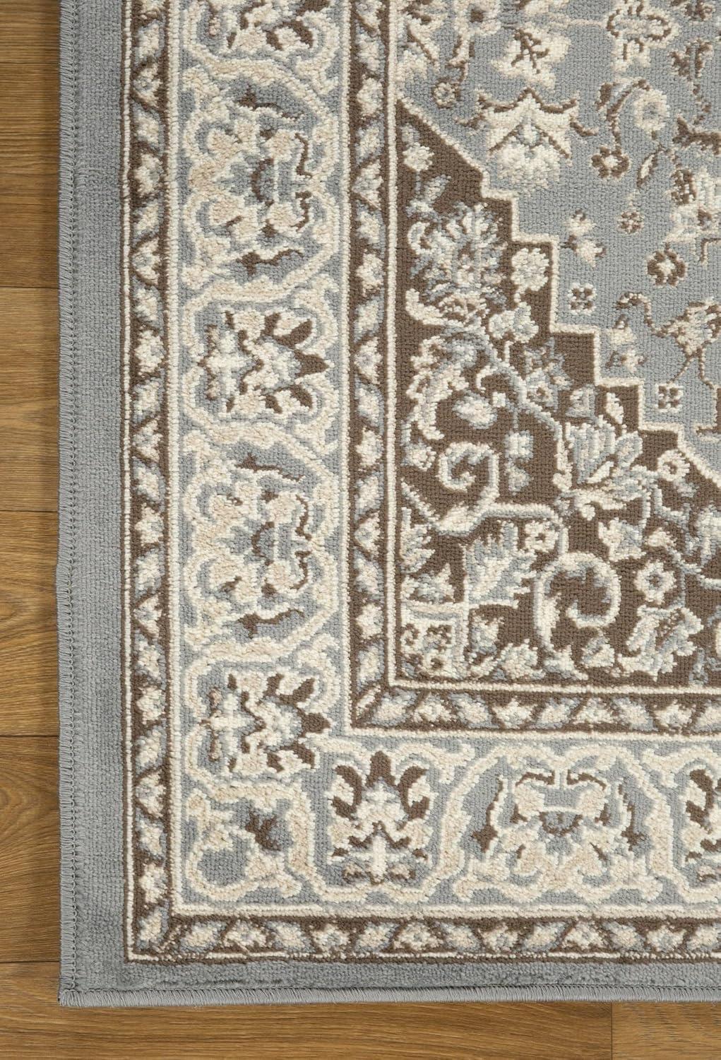 imageSuperior Indoor Area Rug Jute Backing Rugs for Entryway Dining Kitchen Bedroom Floors Traditional Floor Decor Oriental Medallion Indoor Rug Glendale Collection 2 x 3 BrownGrey