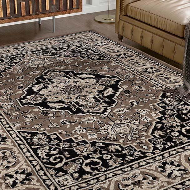 imageSuperior Indoor Area Rug Jute Backing Rugs for Entryway Dining Kitchen Bedroom Floors Traditional Floor Decor Oriental Medallion Indoor Rug Glendale Collection 2 x 3 BrownBrown