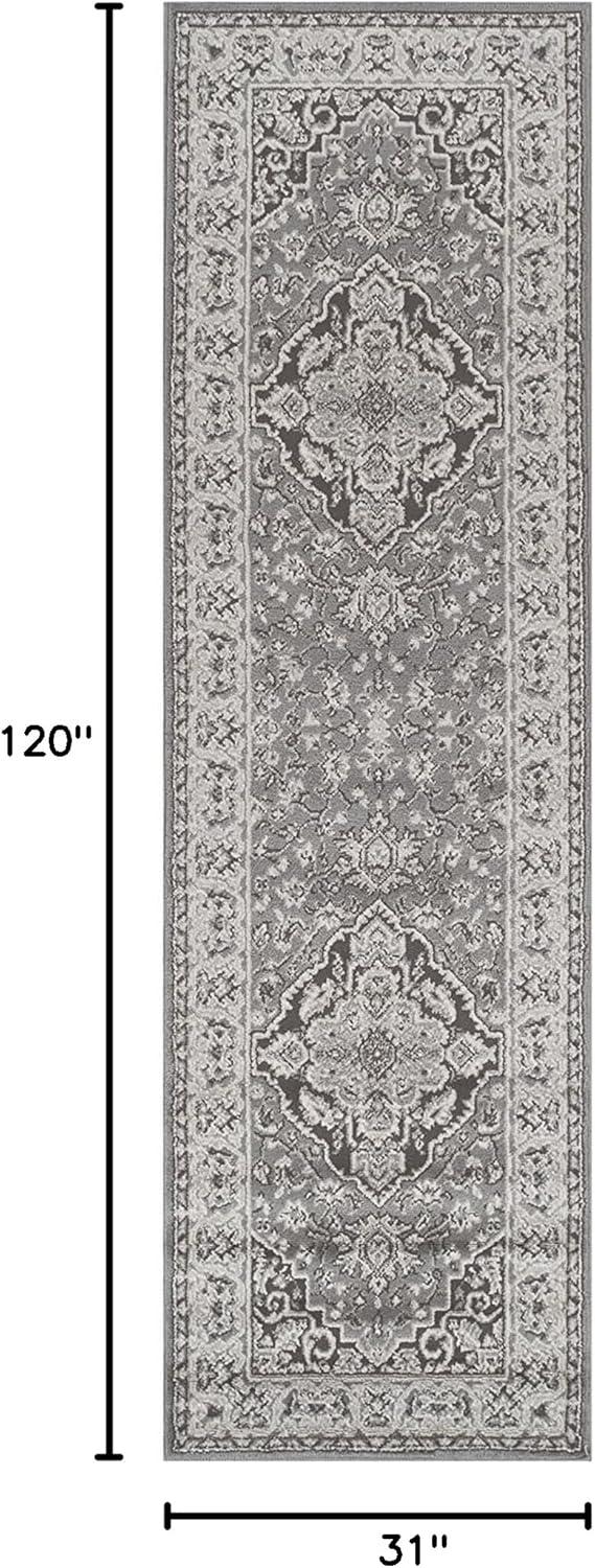 imageSuperior Indoor Area Rug Jute Backing Rugs for Entryway Dining Kitchen Bedroom Floors Traditional Floor Decor Oriental Medallion Indoor Rug Glendale Collection 2 x 3 BrownGrey