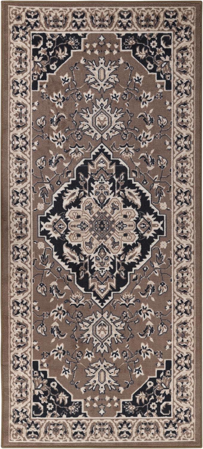 imageSuperior Indoor Area Rug Jute Backing Rugs for Entryway Dining Kitchen Bedroom Floors Traditional Floor Decor Oriental Medallion Indoor Rug Glendale Collection 2 x 3 BrownBrown