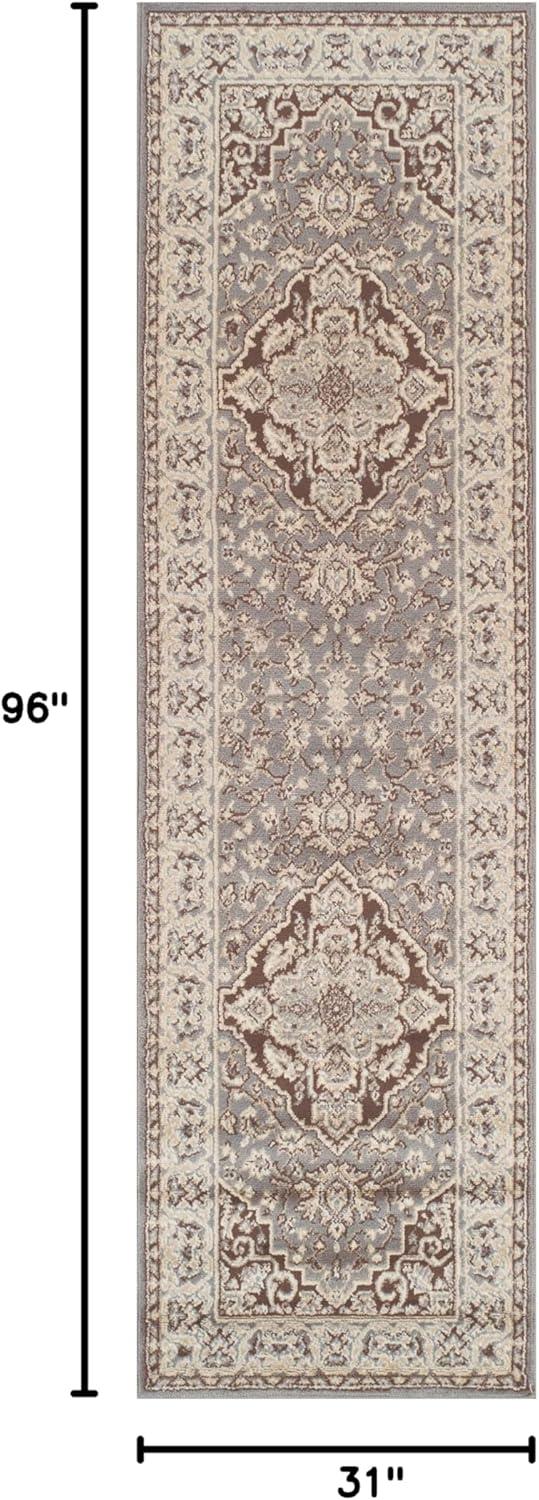 imageSuperior Indoor Area Rug Jute Backing Rugs for Entryway Dining Kitchen Bedroom Floors Traditional Floor Decor Oriental Medallion Indoor Rug Glendale Collection 2 x 3 BrownGrey