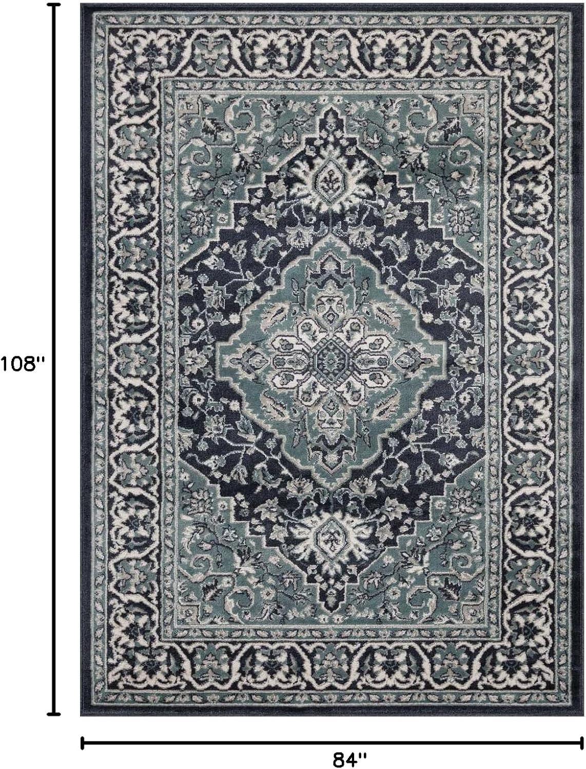 imageSuperior Indoor Area Rug Jute Backing Rugs for Entryway Dining Kitchen Bedroom Floors Traditional Floor Decor Oriental Medallion Indoor Rug Glendale Collection 2 x 3 BrownDeep Royal