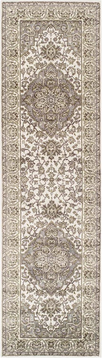 imageSuperior Indoor Area Rug Jute Backing Rugs for Entryway Dining Kitchen Bedroom Floors Traditional Floor Decor Oriental Medallion Indoor Rug Glendale Collection 2 x 3 BrownGreen