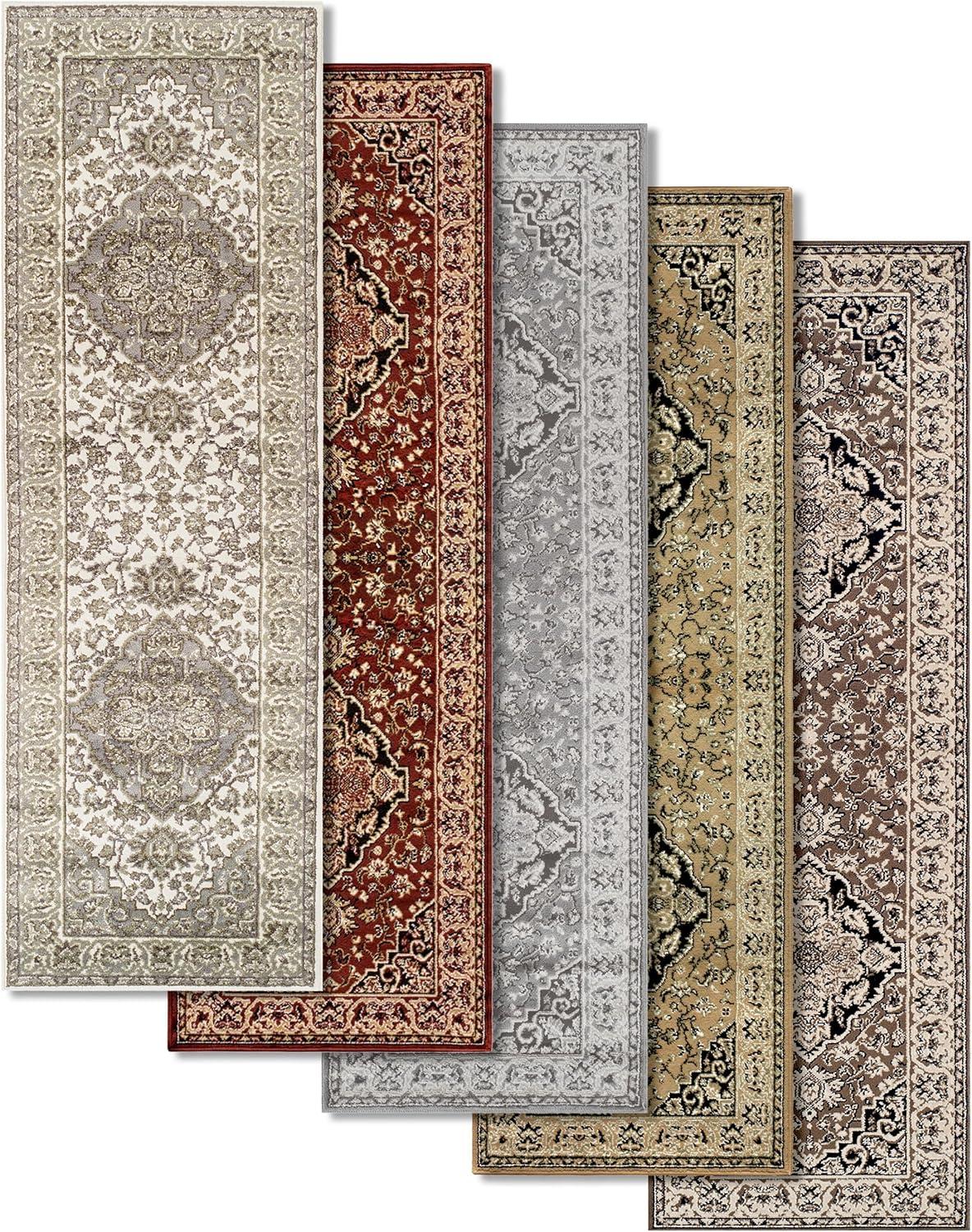 imageSuperior Indoor Area Rug Jute Backing Rugs for Entryway Dining Kitchen Bedroom Floors Traditional Floor Decor Oriental Medallion Indoor Rug Glendale Collection 2 x 3 BrownRed