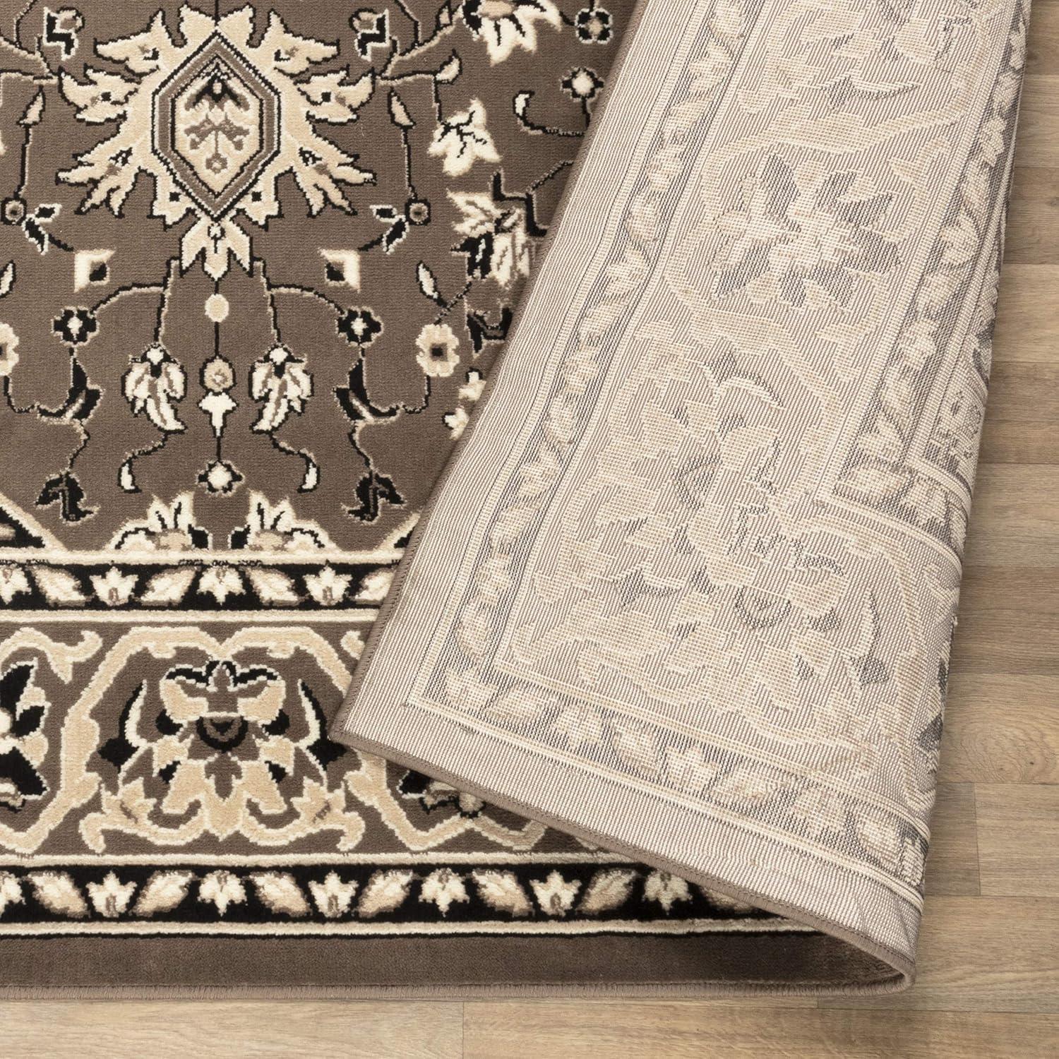 imageSuperior Indoor Area Rug Jute Backing Rugs for Entryway Dining Kitchen Bedroom Floors Traditional Floor Decor Oriental Medallion Indoor Rug Glendale Collection 2 x 3 BrownBrown
