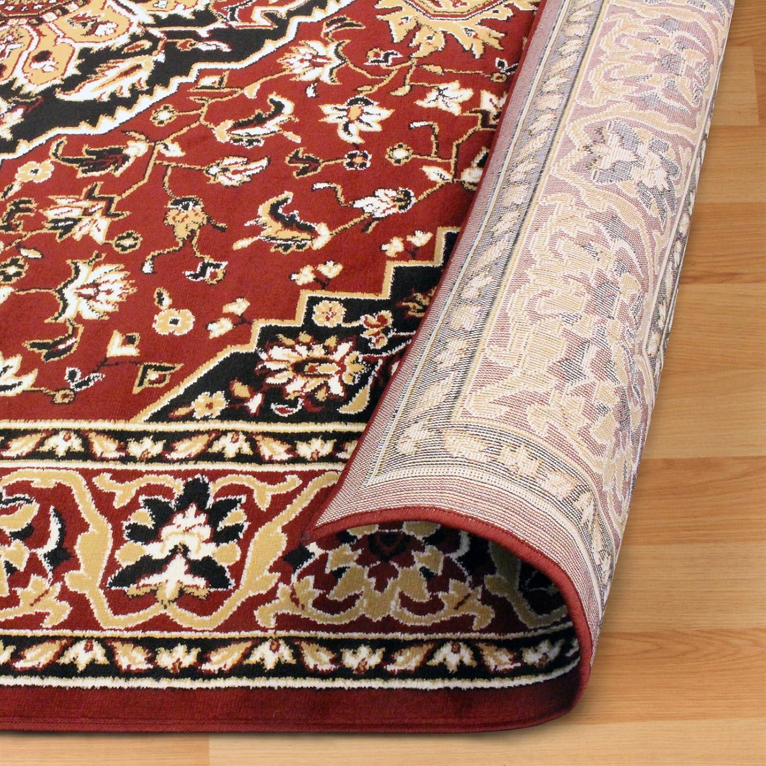 imageSuperior Indoor Area Rug Jute Backing Rugs for Entryway Dining Kitchen Bedroom Floors Traditional Floor Decor Oriental Medallion Indoor Rug Glendale Collection 2 x 3 BrownRed
