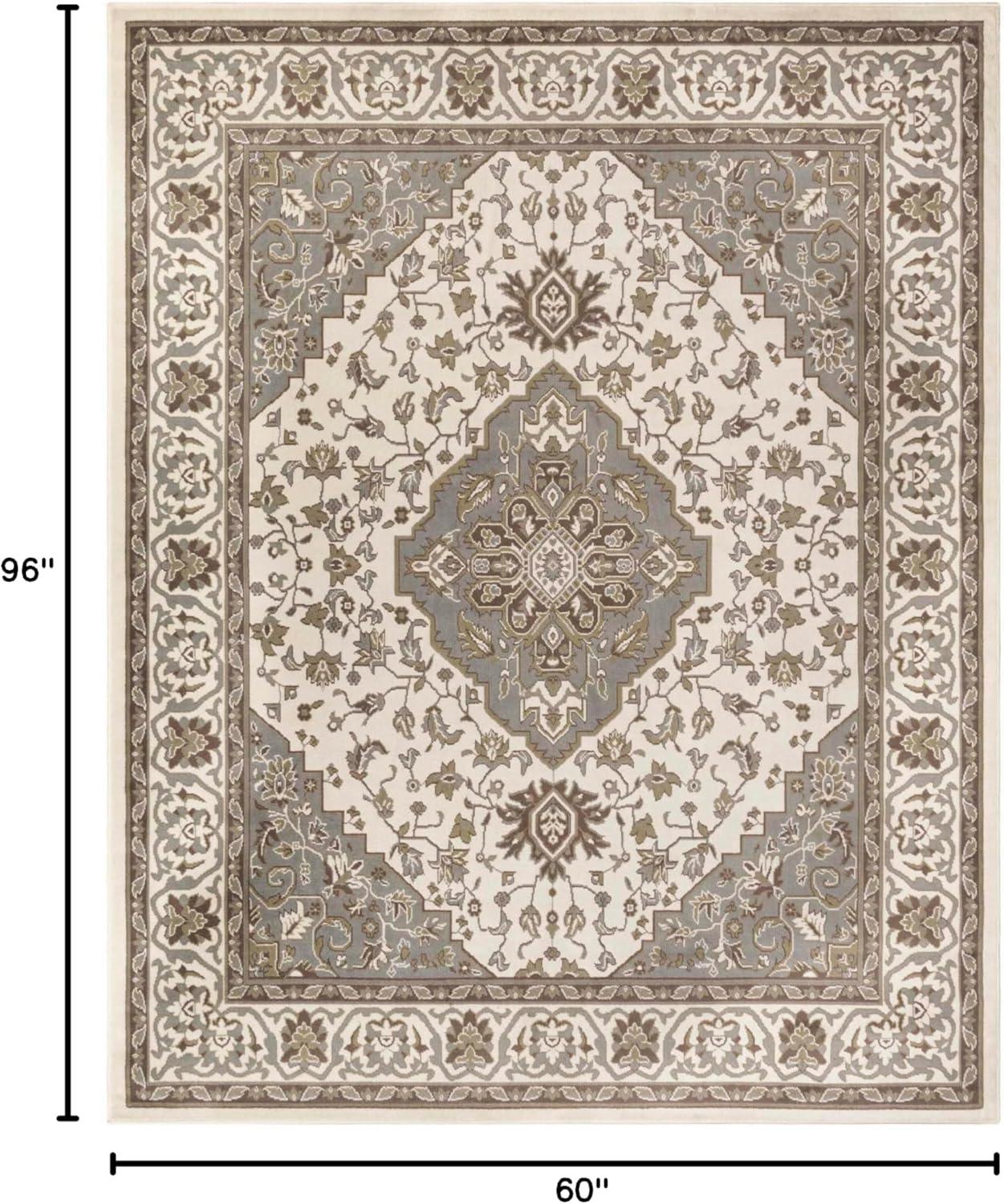 imageSuperior Indoor Area Rug Jute Backing Rugs for Entryway Dining Kitchen Bedroom Floors Traditional Floor Decor Oriental Medallion Indoor Rug Glendale Collection 2 x 3 BrownGreen