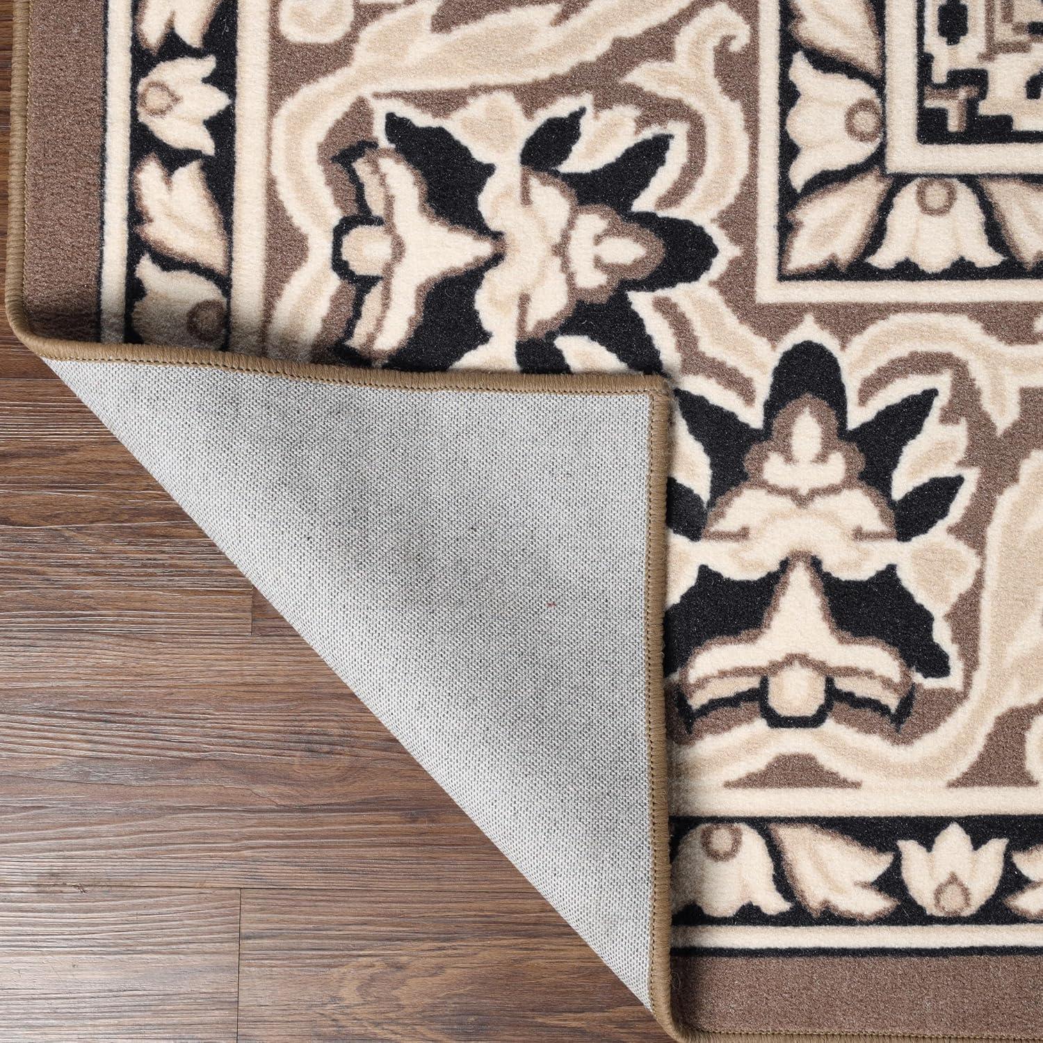 imageSuperior Indoor Area Rug Jute Backing Rugs for Entryway Dining Kitchen Bedroom Floors Traditional Floor Decor Oriental Medallion Indoor Rug Glendale Collection 2 x 3 BrownBrown