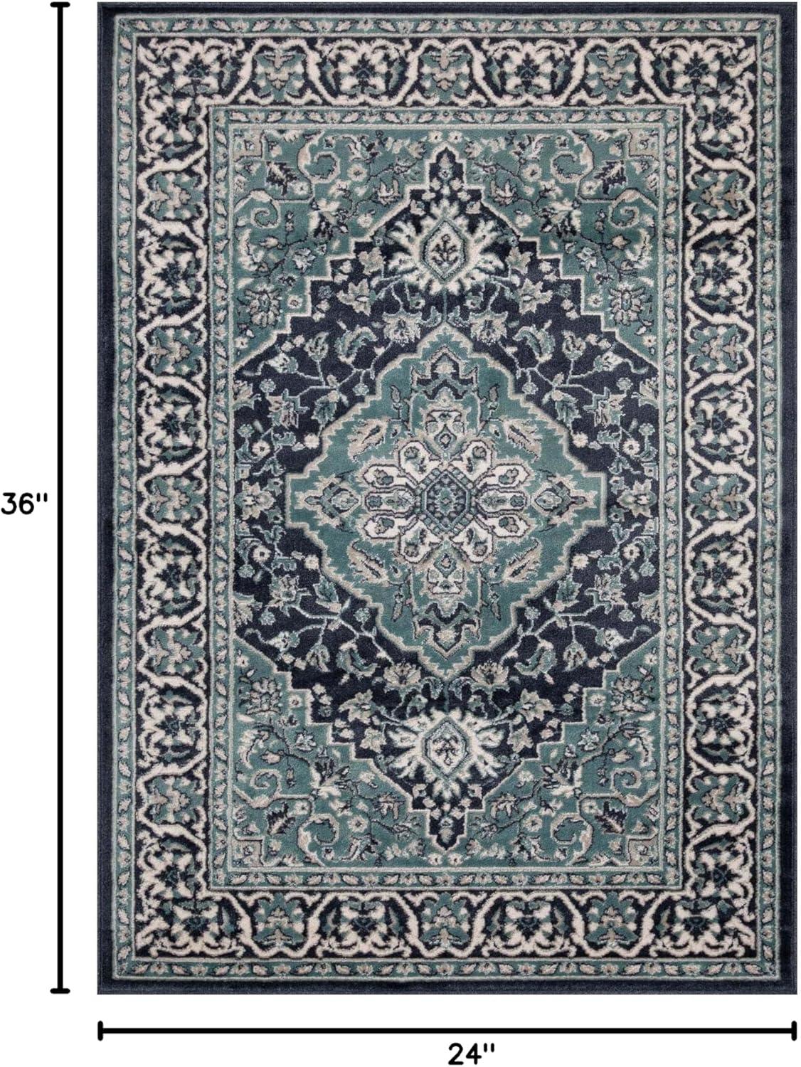 imageSuperior Indoor Area Rug Jute Backing Rugs for Entryway Dining Kitchen Bedroom Floors Traditional Floor Decor Oriental Medallion Indoor Rug Glendale Collection 2 x 3 BrownDeep Royal