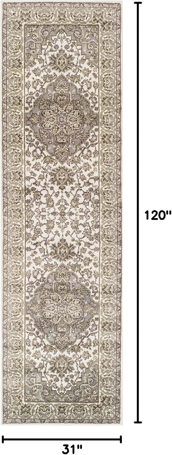 imageSuperior Indoor Area Rug Jute Backing Rugs for Entryway Dining Kitchen Bedroom Floors Traditional Floor Decor Oriental Medallion Indoor Rug Glendale Collection 2 x 3 BrownGreen