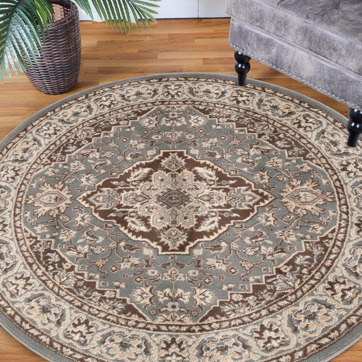 imageSuperior Indoor Area Rug Jute Backing Rugs for Entryway Dining Kitchen Bedroom Floors Traditional Floor Decor Oriental Medallion Indoor Rug Glendale Collection 2 x 3 BrownGrey