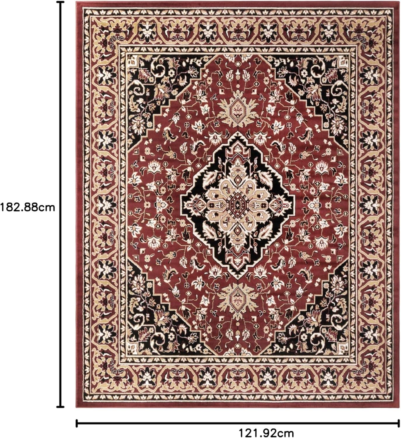 imageSuperior Indoor Area Rug Jute Backing Rugs for Entryway Dining Kitchen Bedroom Floors Traditional Floor Decor Oriental Medallion Indoor Rug Glendale Collection 2 x 3 BrownRed