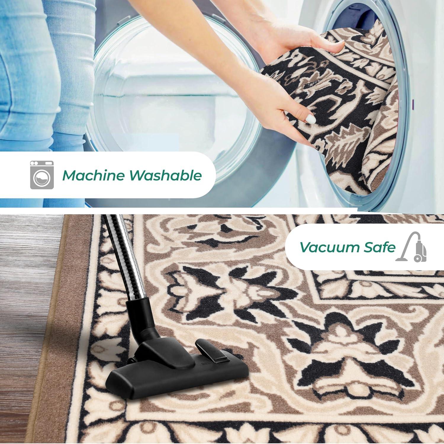 imageSuperior Indoor Area Rug Jute Backing Rugs for Entryway Dining Kitchen Bedroom Floors Traditional Floor Decor Oriental Medallion Indoor Rug Glendale Collection 2 x 3 BrownBrown
