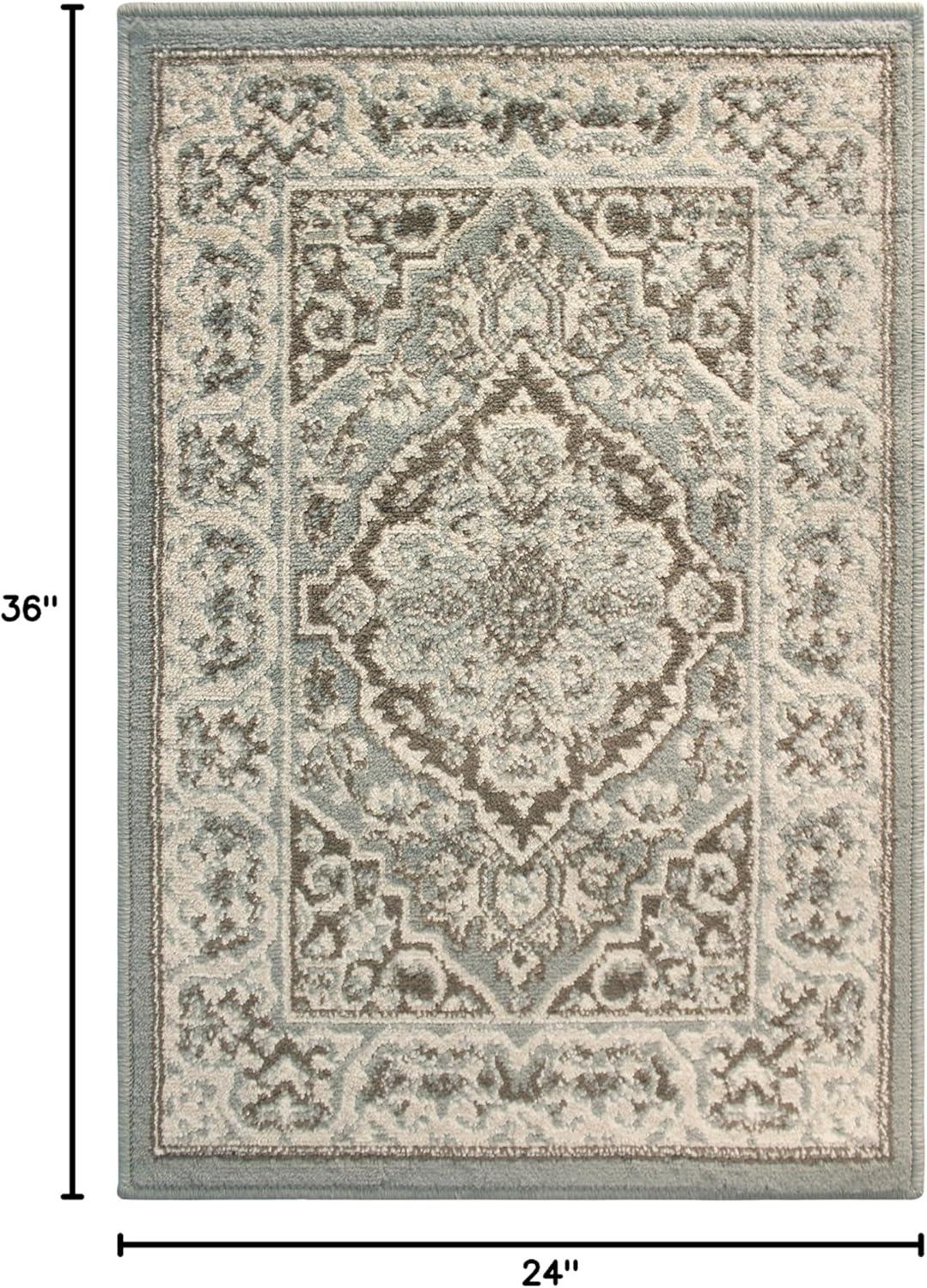 imageSuperior Indoor Area Rug Jute Backing Rugs for Entryway Dining Kitchen Bedroom Floors Traditional Floor Decor Oriental Medallion Indoor Rug Glendale Collection 2 x 3 BrownGrey