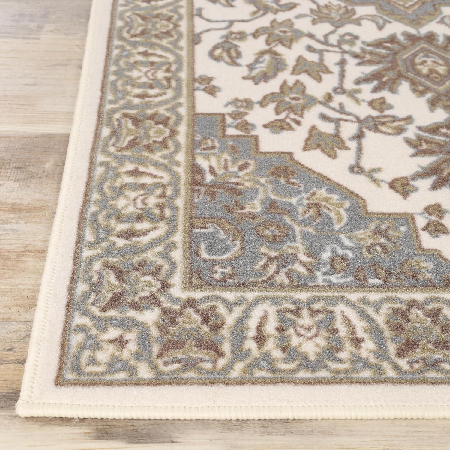 imageSuperior Indoor Area Rug Jute Backing Rugs for Entryway Dining Kitchen Bedroom Floors Traditional Floor Decor Oriental Medallion Indoor Rug Glendale Collection 2 x 3 BrownGreen