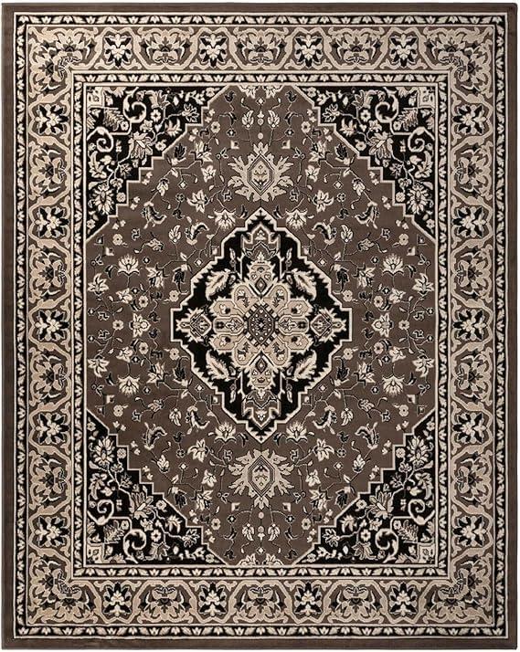 imageSuperior Indoor Area Rug Jute Backing Rugs for Entryway Dining Kitchen Bedroom Floors Traditional Floor Decor Oriental Medallion Indoor Rug Glendale Collection 2 x 3 BrownBrown
