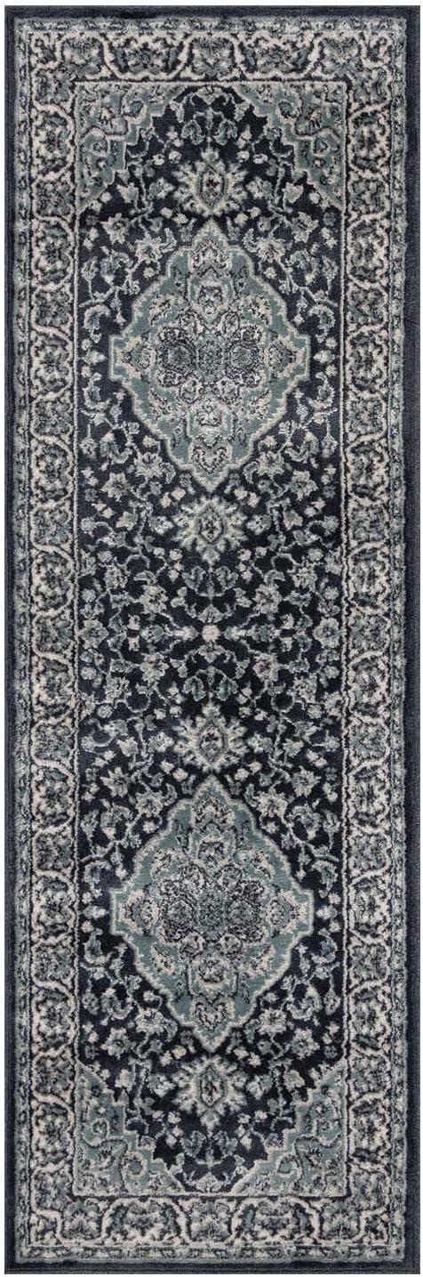 imageSuperior Indoor Area Rug Jute Backing Rugs for Entryway Dining Kitchen Bedroom Floors Traditional Floor Decor Oriental Medallion Indoor Rug Glendale Collection 2 x 3 BrownDeep Royal