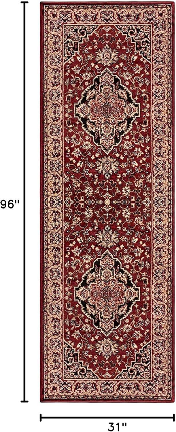 imageSuperior Indoor Area Rug Jute Backing Rugs for Entryway Dining Kitchen Bedroom Floors Traditional Floor Decor Oriental Medallion Indoor Rug Glendale Collection 2 x 3 BrownRed