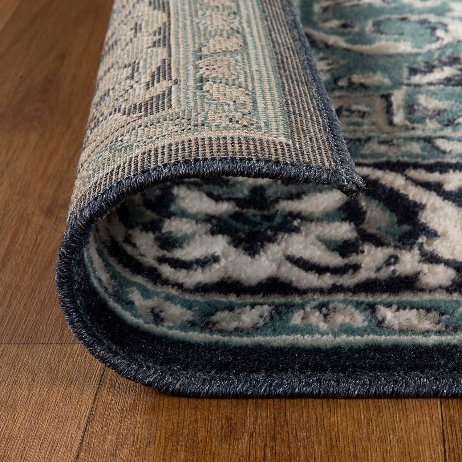 imageSuperior Indoor Area Rug Jute Backing Rugs for Entryway Dining Kitchen Bedroom Floors Traditional Floor Decor Oriental Medallion Indoor Rug Glendale Collection 2 x 3 BrownDeep Royal