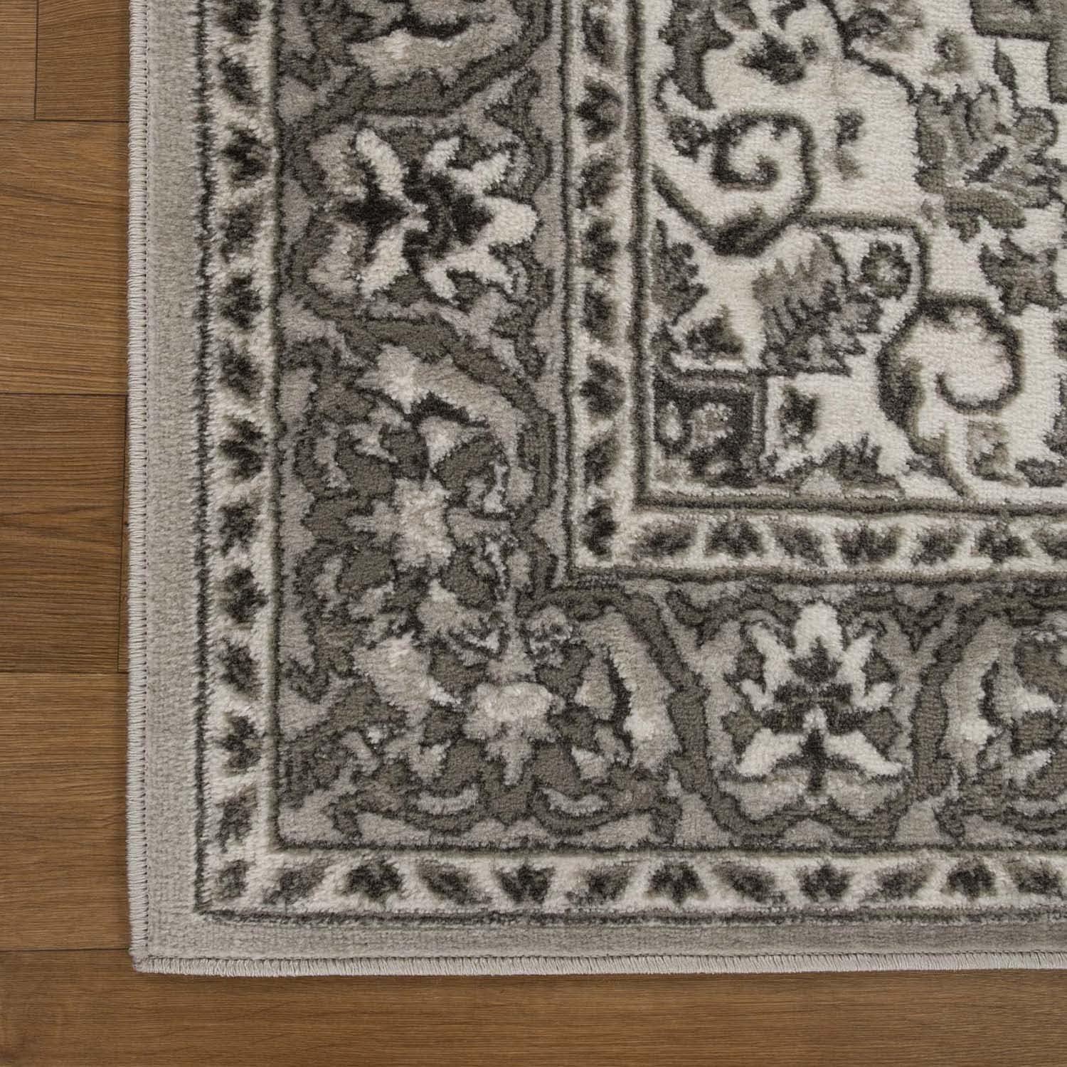 imageSuperior Indoor Area Rug Jute Backing Rugs for Entryway Dining Kitchen Bedroom Floors Traditional Floor Decor Oriental Medallion Indoor Rug Glendale Collection 2 x 3 BrownGrey