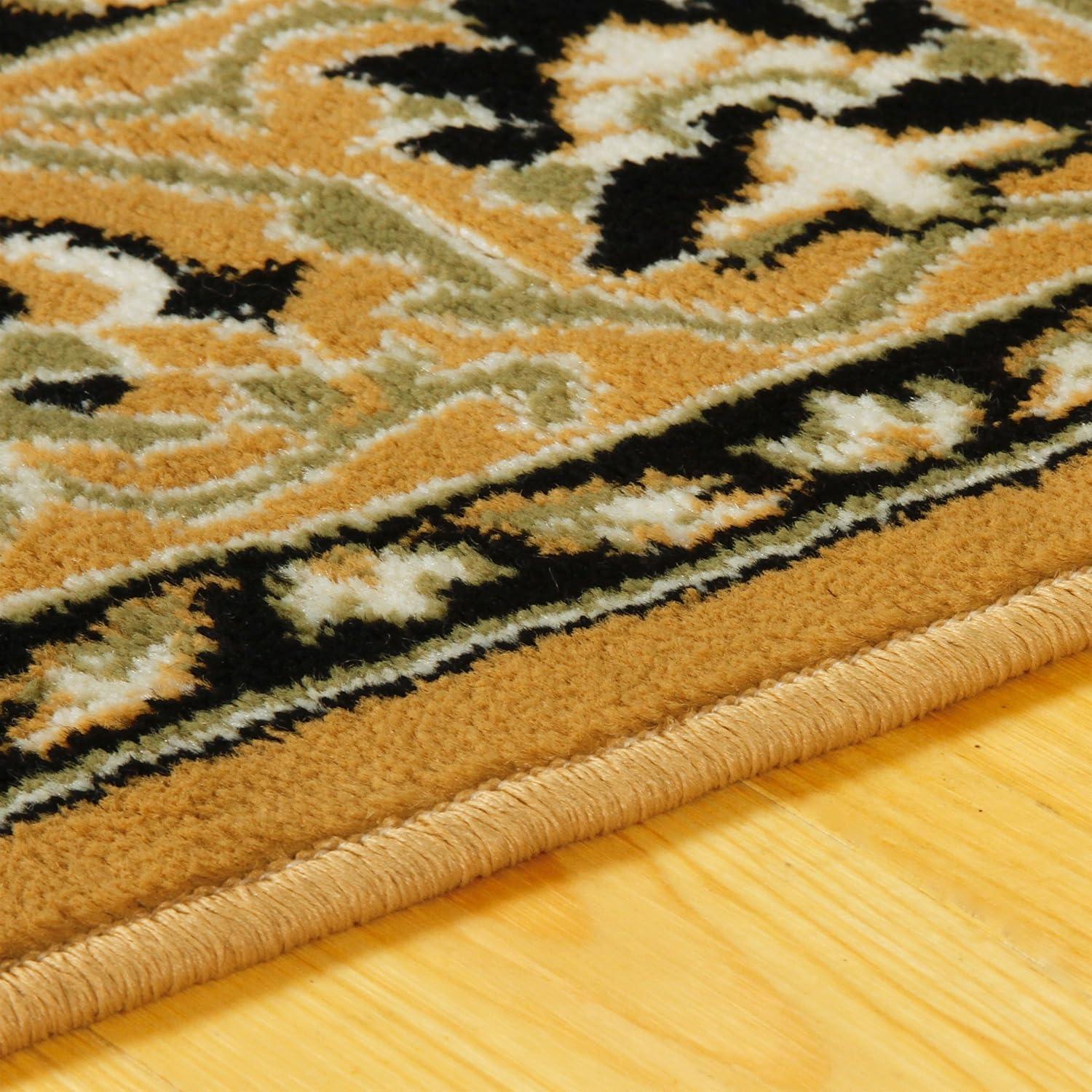 imageSuperior Indoor Area Rug Jute Backing Rugs for Entryway Dining Kitchen Bedroom Floors Traditional Floor Decor Oriental Medallion Indoor Rug Glendale Collection 2 x 3 BrownGold