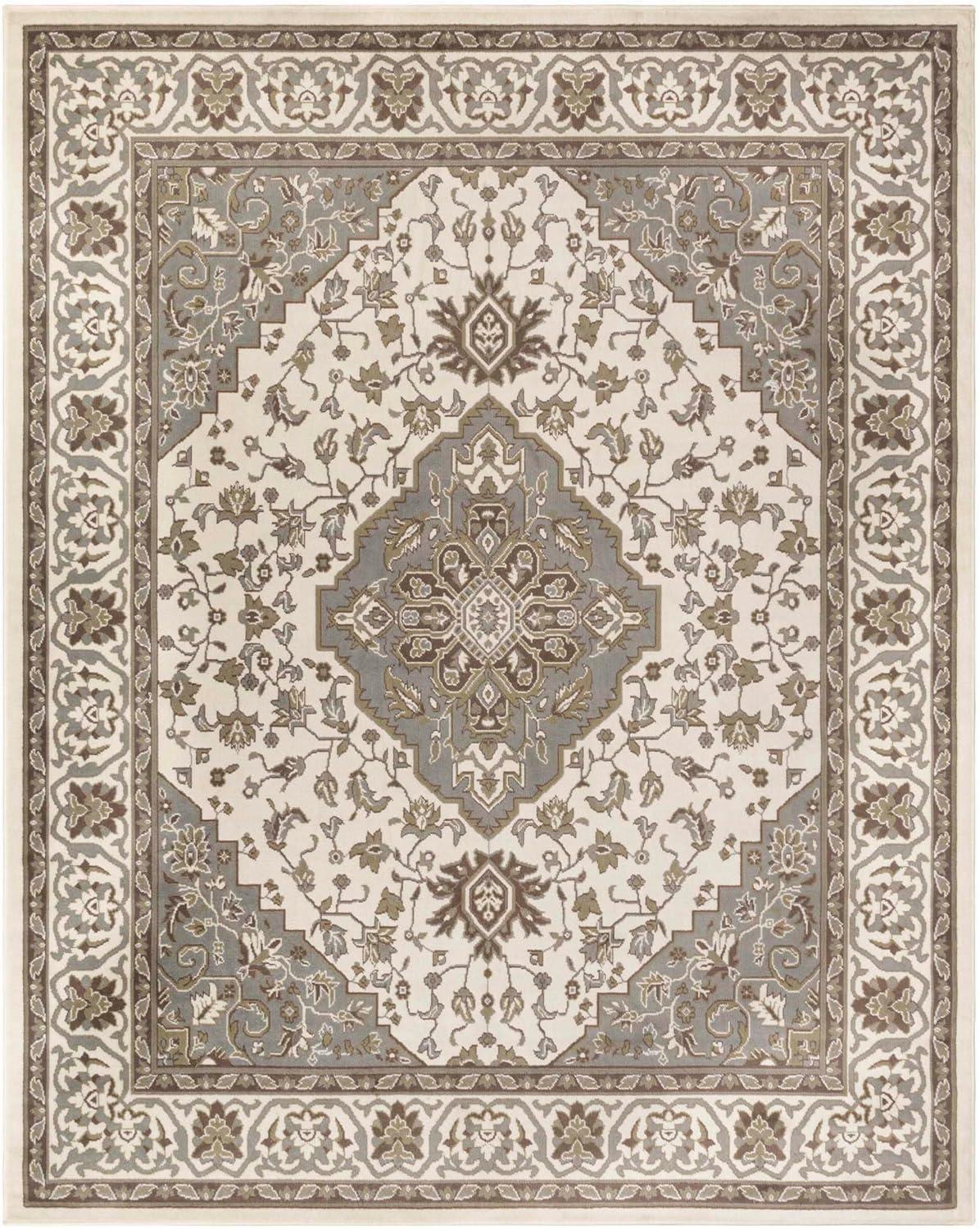 imageSuperior Indoor Area Rug Jute Backing Rugs for Entryway Dining Kitchen Bedroom Floors Traditional Floor Decor Oriental Medallion Indoor Rug Glendale Collection 2 x 3 BrownGreen