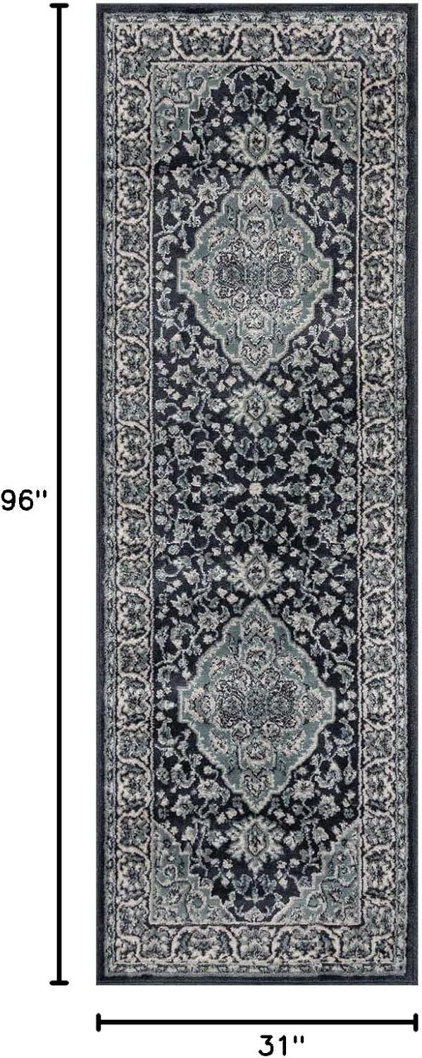 imageSuperior Indoor Area Rug Jute Backing Rugs for Entryway Dining Kitchen Bedroom Floors Traditional Floor Decor Oriental Medallion Indoor Rug Glendale Collection 2 x 3 BrownDeep Royal