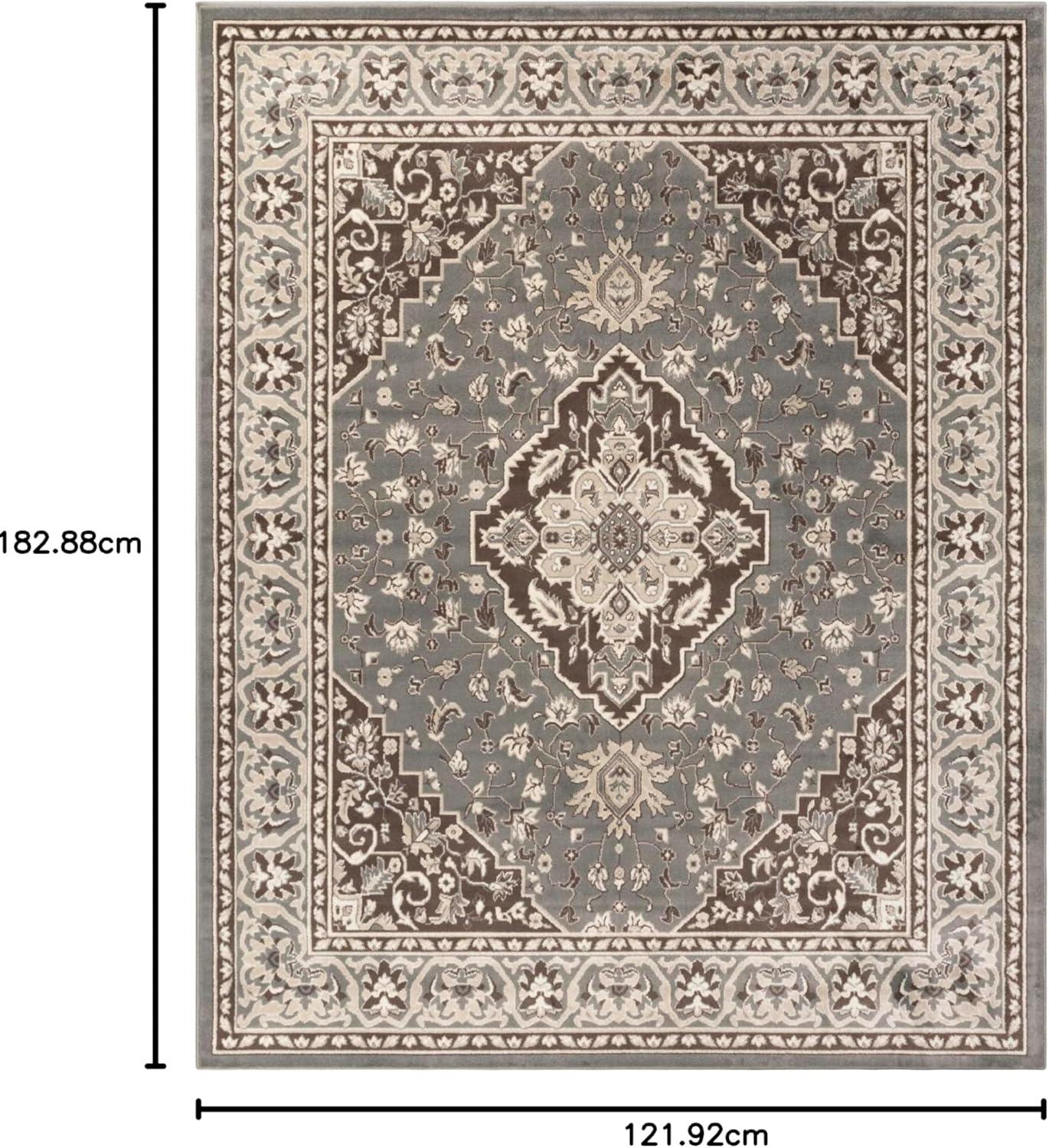 imageSuperior Indoor Area Rug Jute Backing Rugs for Entryway Dining Kitchen Bedroom Floors Traditional Floor Decor Oriental Medallion Indoor Rug Glendale Collection 2 x 3 BrownGrey
