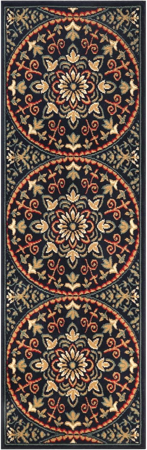 imageSuperior Indoor Area Rug Plush Carpet Cover Vintage Oriental Medallion Ideal for Hallway Entry Living Room Dining Bedroom Office Kitchen Fancy Medallion Collection 5 x 5 Midnight BlueMidnight Blue