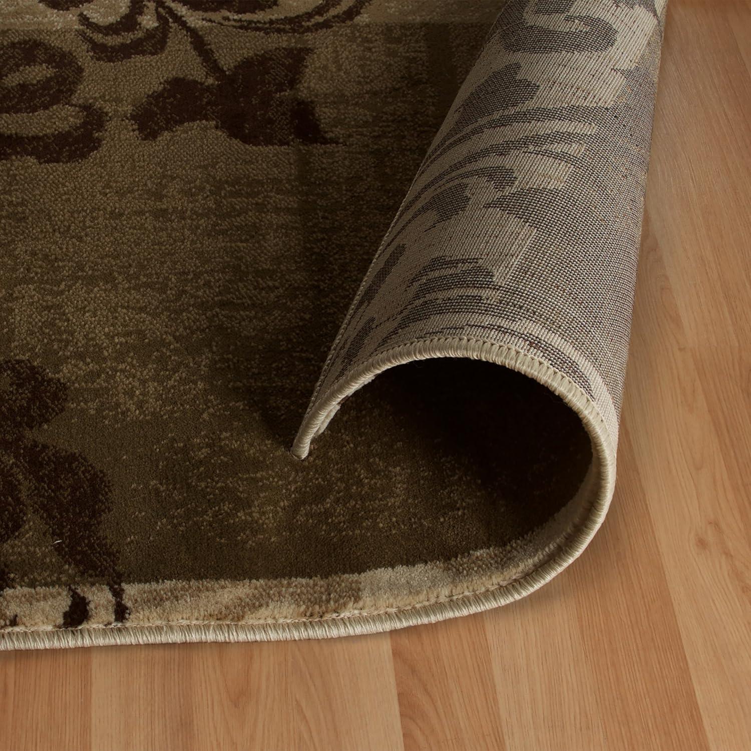 imageSuperior Indoor Area Rug Plush Carpet Cover Vintage Oriental Medallion Ideal for Hallway Entry Living Room Dining Bedroom Office Kitchen Fancy Medallion Collection 5 x 5 Midnight BlueChocolate