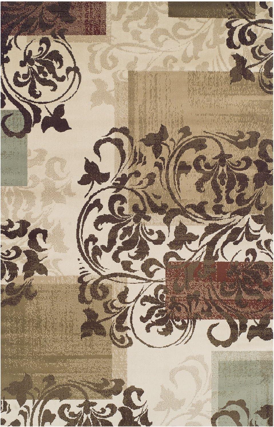 imageSuperior Indoor Area Rug Plush Carpet Cover Vintage Oriental Medallion Ideal for Hallway Entry Living Room Dining Bedroom Office Kitchen Fancy Medallion Collection 5 x 5 Midnight BlueChocolate